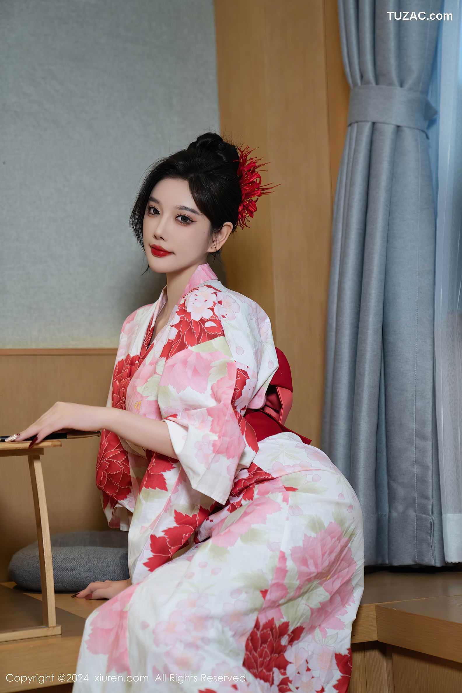 XiuRen秀人网-9208-杨晨晨Yome-红花和服红色情趣内衣-2024.09.25