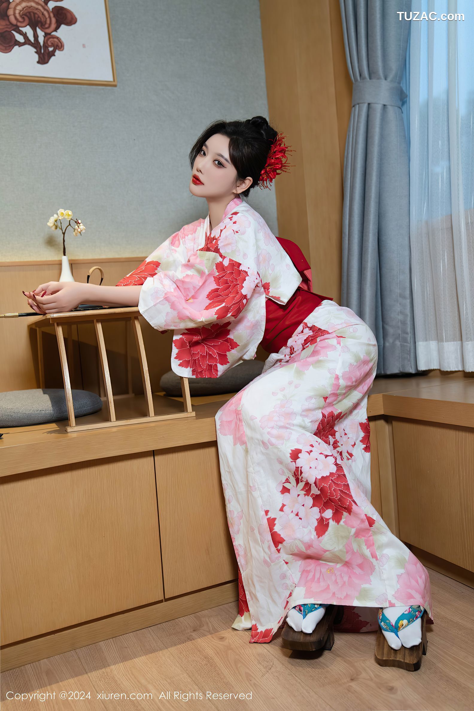 XiuRen秀人网-9208-杨晨晨Yome-红花和服红色情趣内衣-2024.09.25