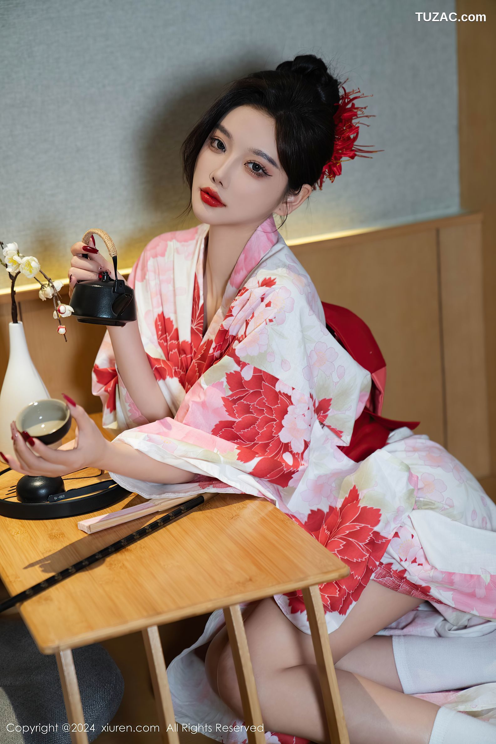 XiuRen秀人网-9208-杨晨晨Yome-红花和服红色情趣内衣-2024.09.25