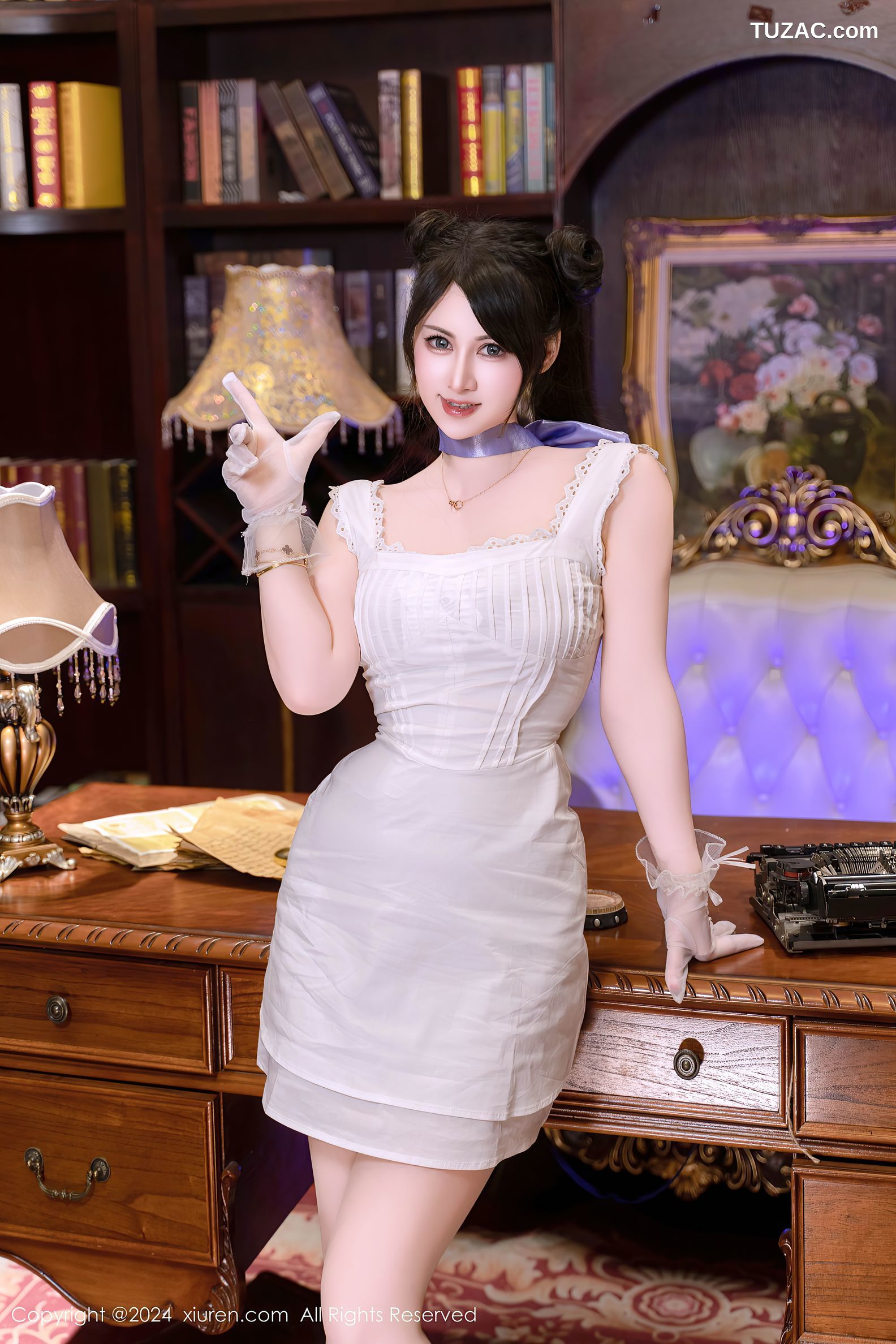 XiuRen秀人网-9214-诗诗kiki-钢琴房白色蕾丝裙玩具系列爆乳-2024.09.26