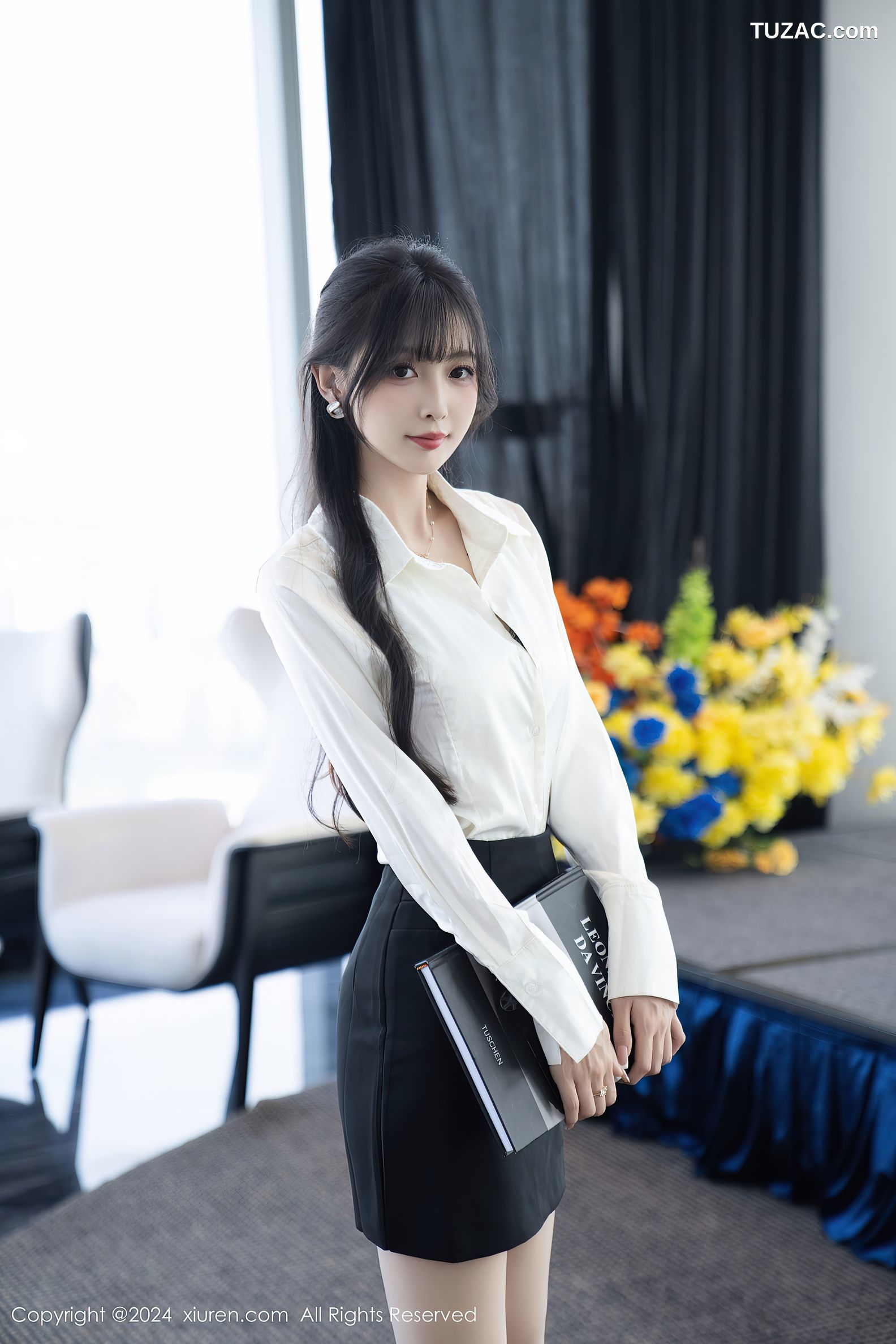 XiuRen秀人网-9237-林星阑-OL白衬衫黑短裙-蓝衣兔女郎-2024.09.30
