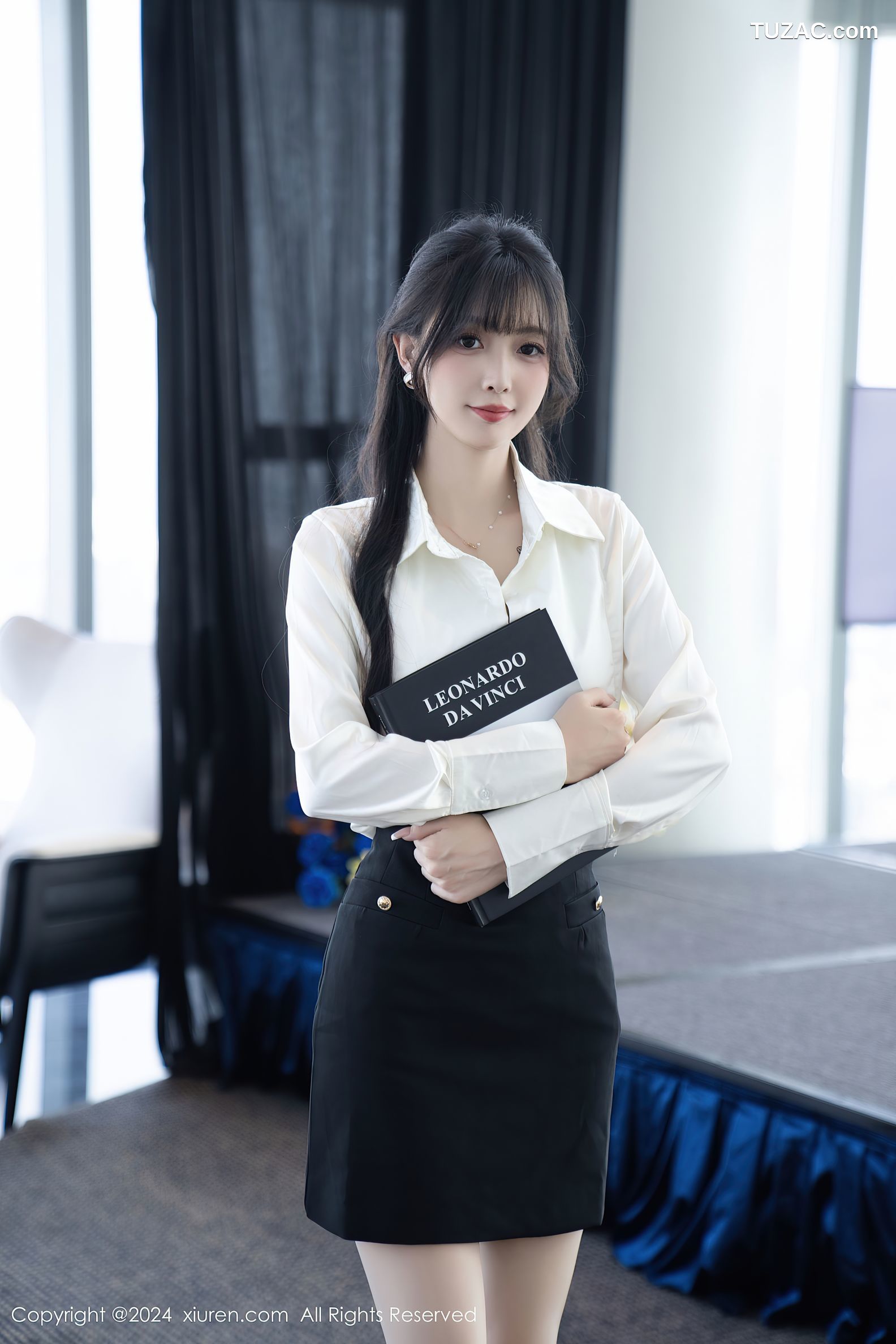 XiuRen秀人网-9237-林星阑-OL白衬衫黑短裙-蓝衣兔女郎-2024.09.30