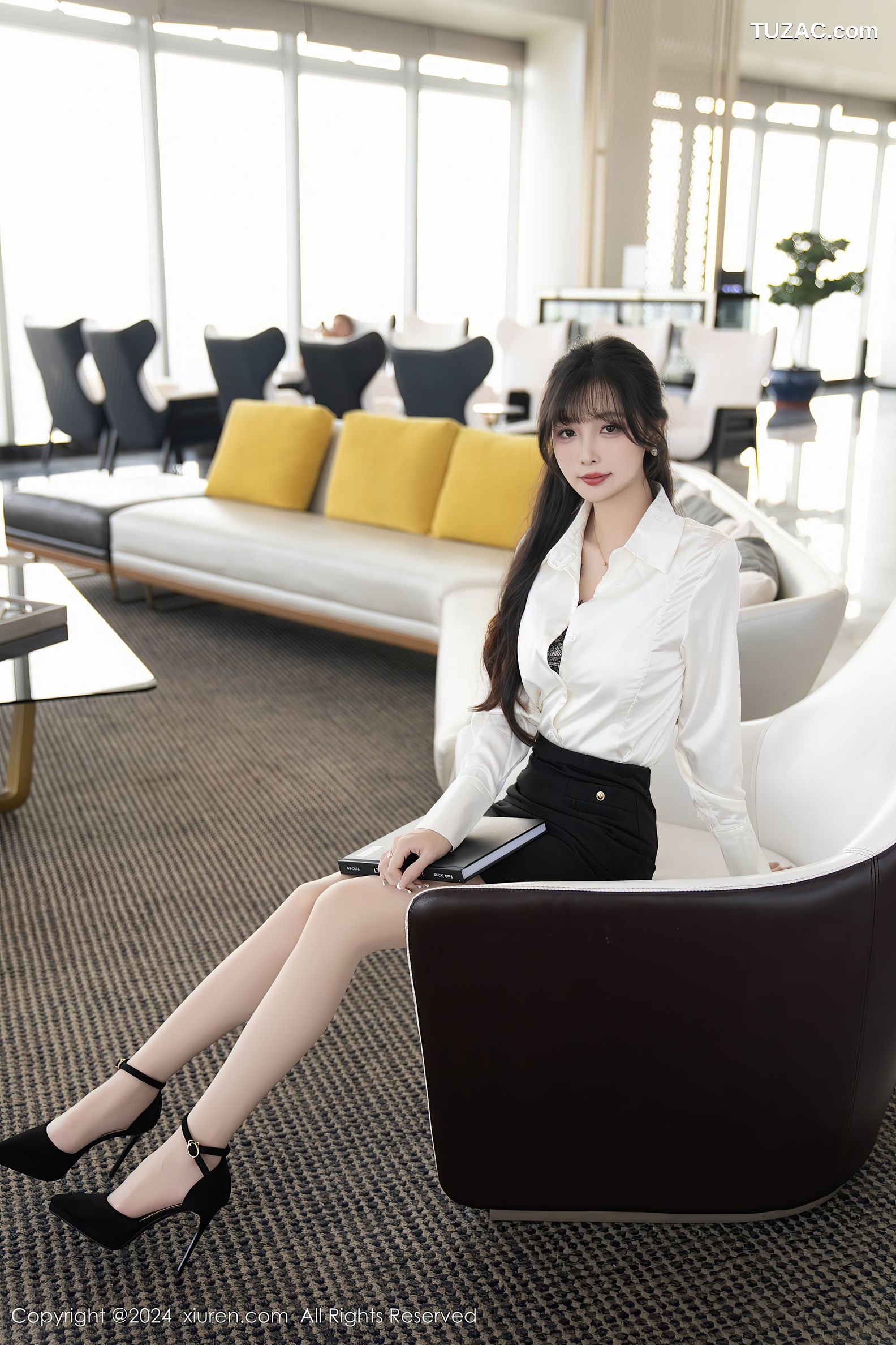 XiuRen秀人网-9237-林星阑-OL白衬衫黑短裙-蓝衣兔女郎-2024.09.30