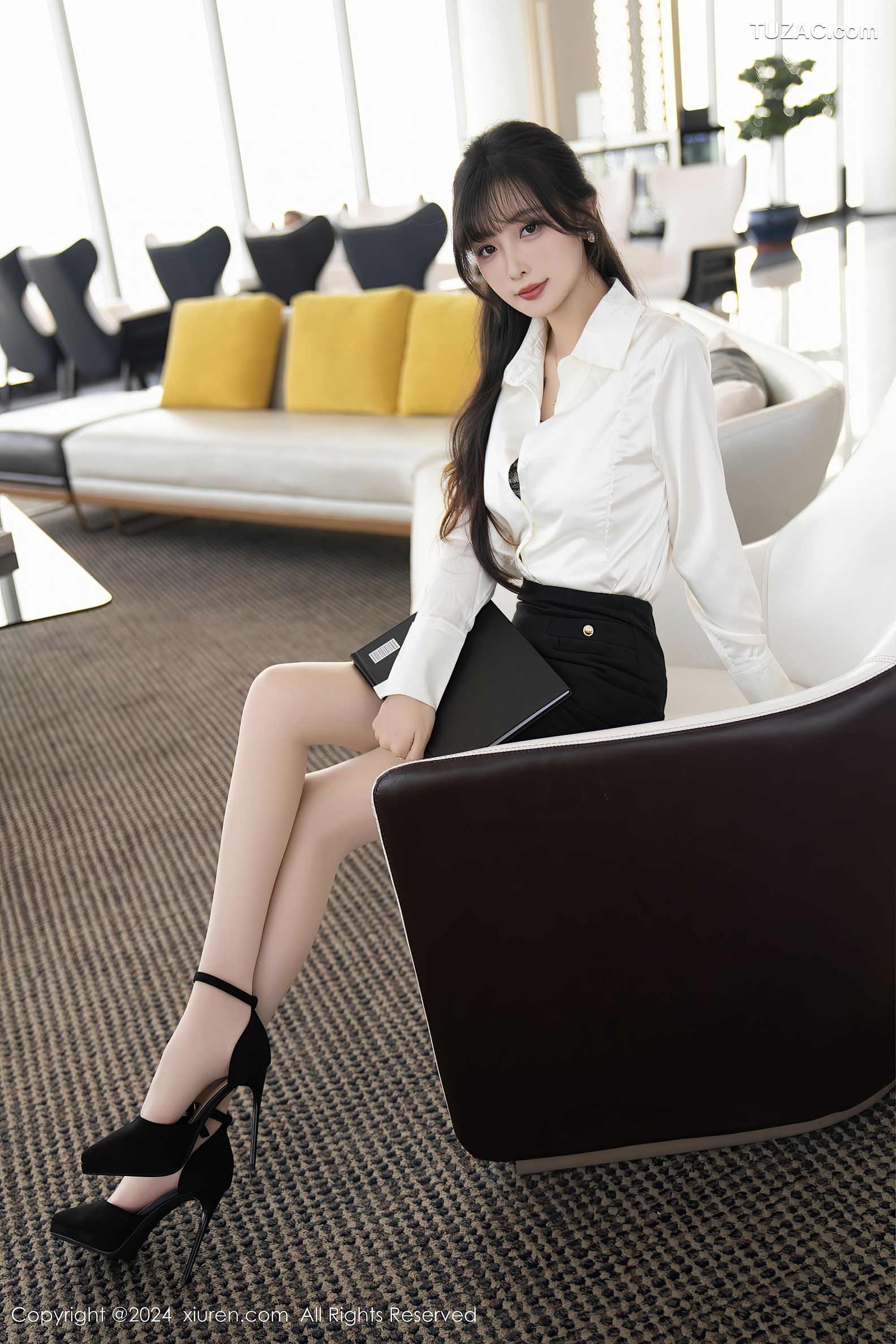 XiuRen秀人网-9237-林星阑-OL白衬衫黑短裙-蓝衣兔女郎-2024.09.30