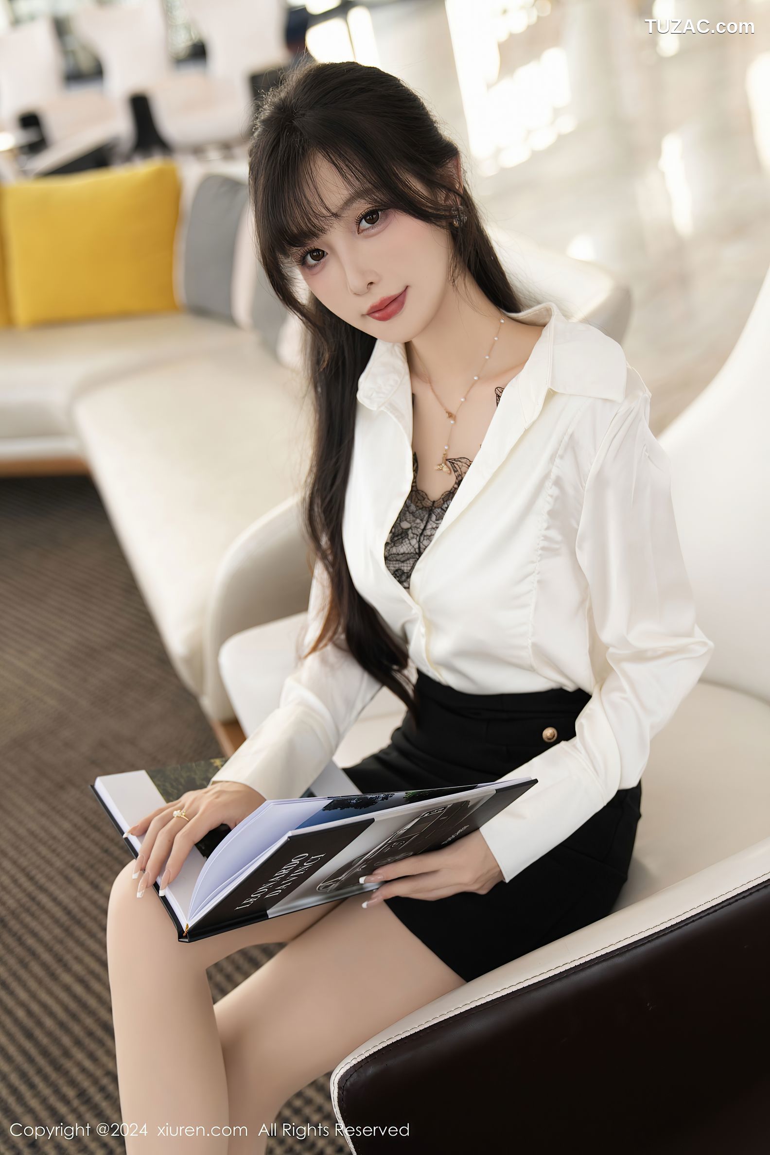 XiuRen秀人网-9237-林星阑-OL白衬衫黑短裙-蓝衣兔女郎-2024.09.30