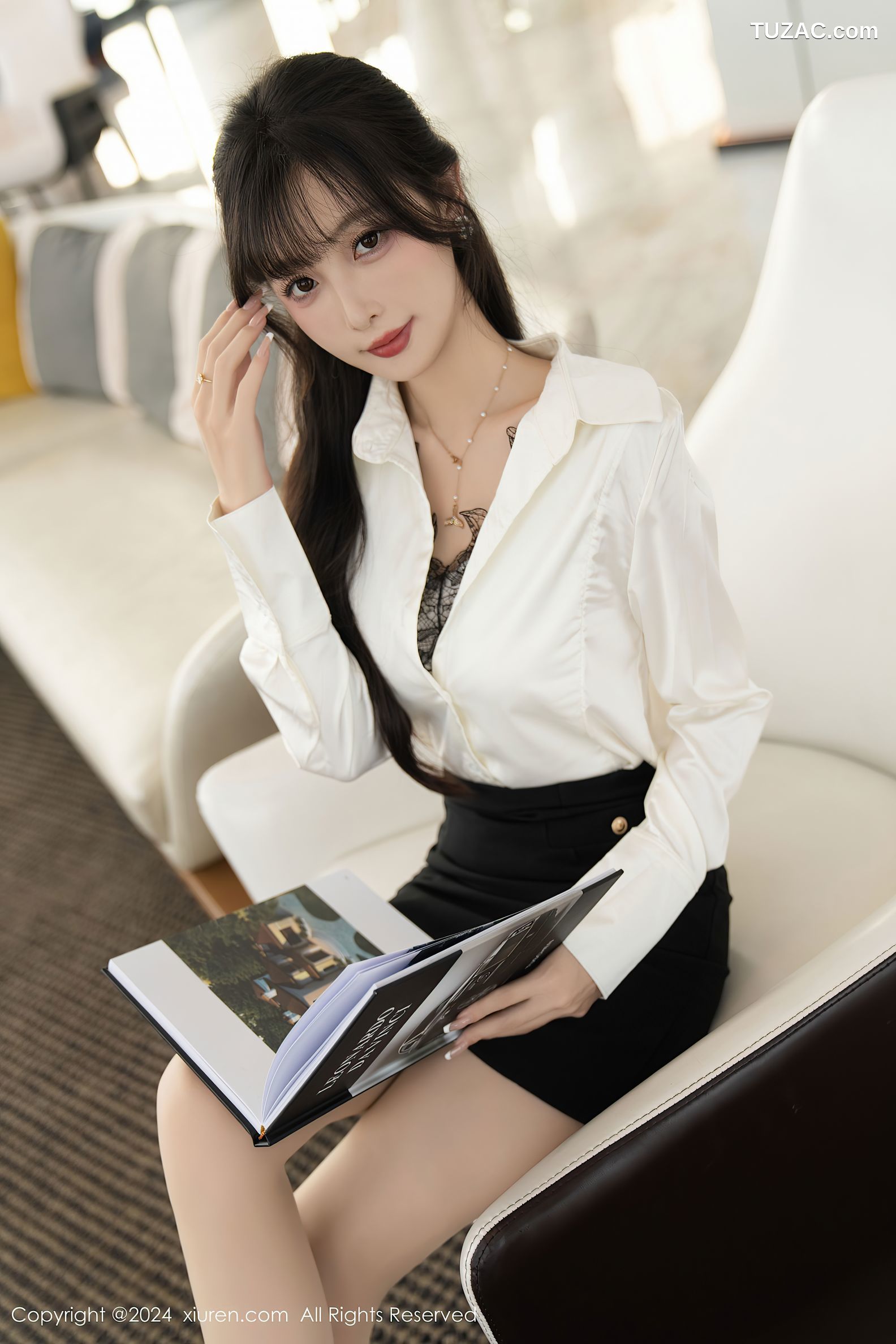 XiuRen秀人网-9237-林星阑-OL白衬衫黑短裙-蓝衣兔女郎-2024.09.30