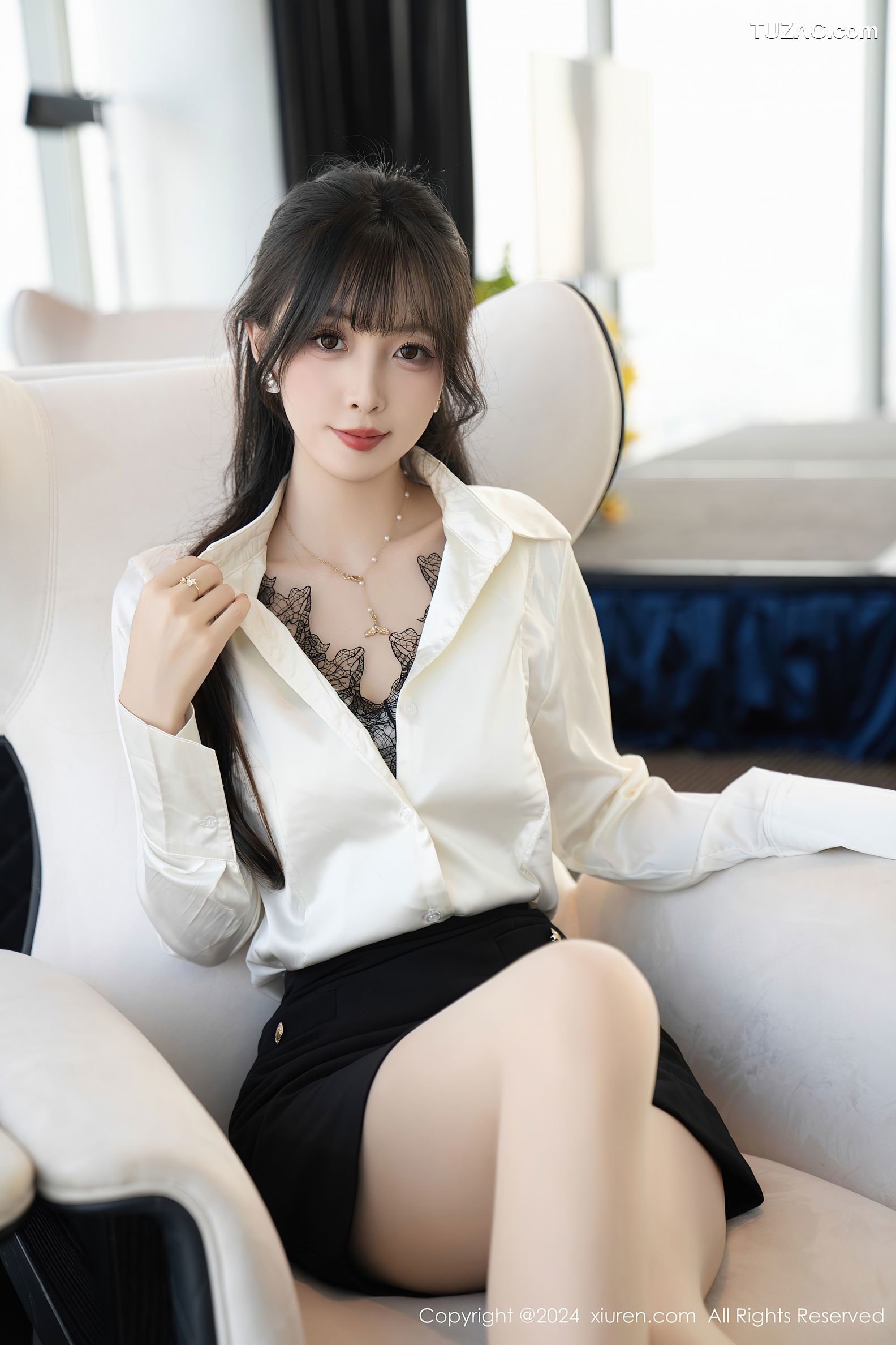 XiuRen秀人网-9237-林星阑-OL白衬衫黑短裙-蓝衣兔女郎-2024.09.30