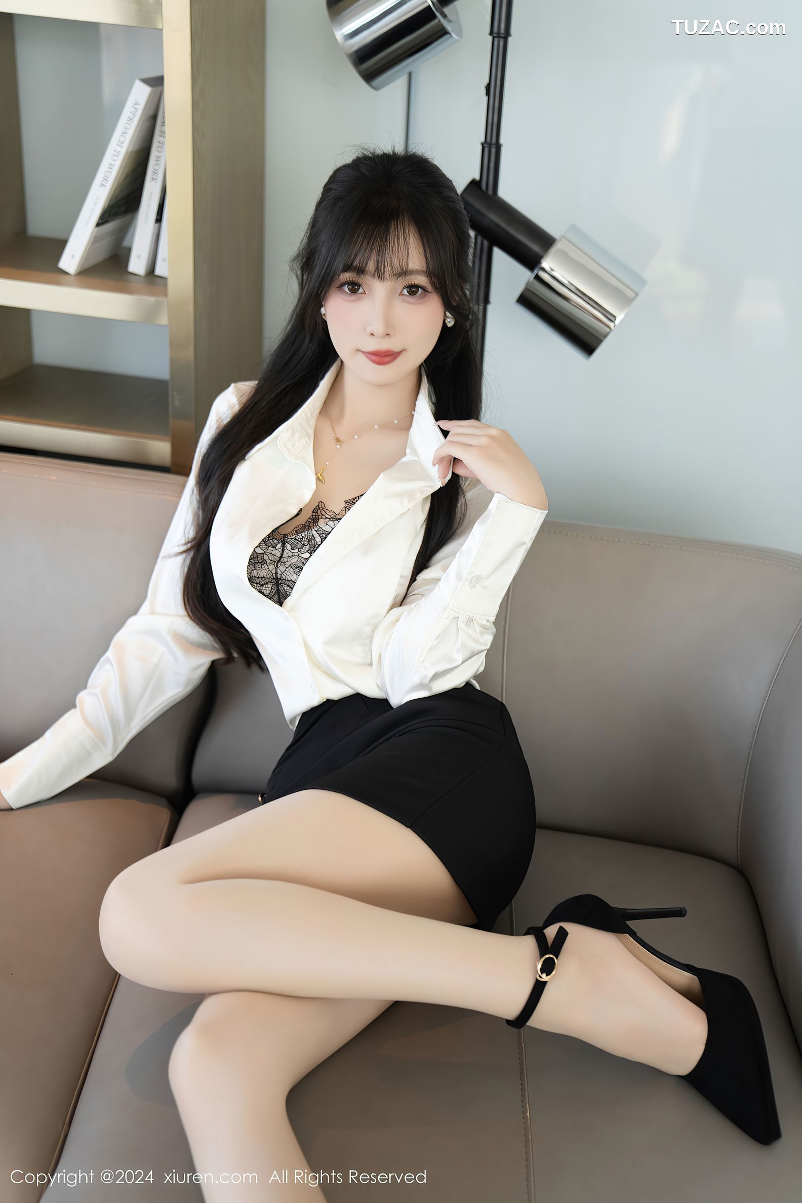 XiuRen秀人网-9237-林星阑-OL白衬衫黑短裙-蓝衣兔女郎-2024.09.30