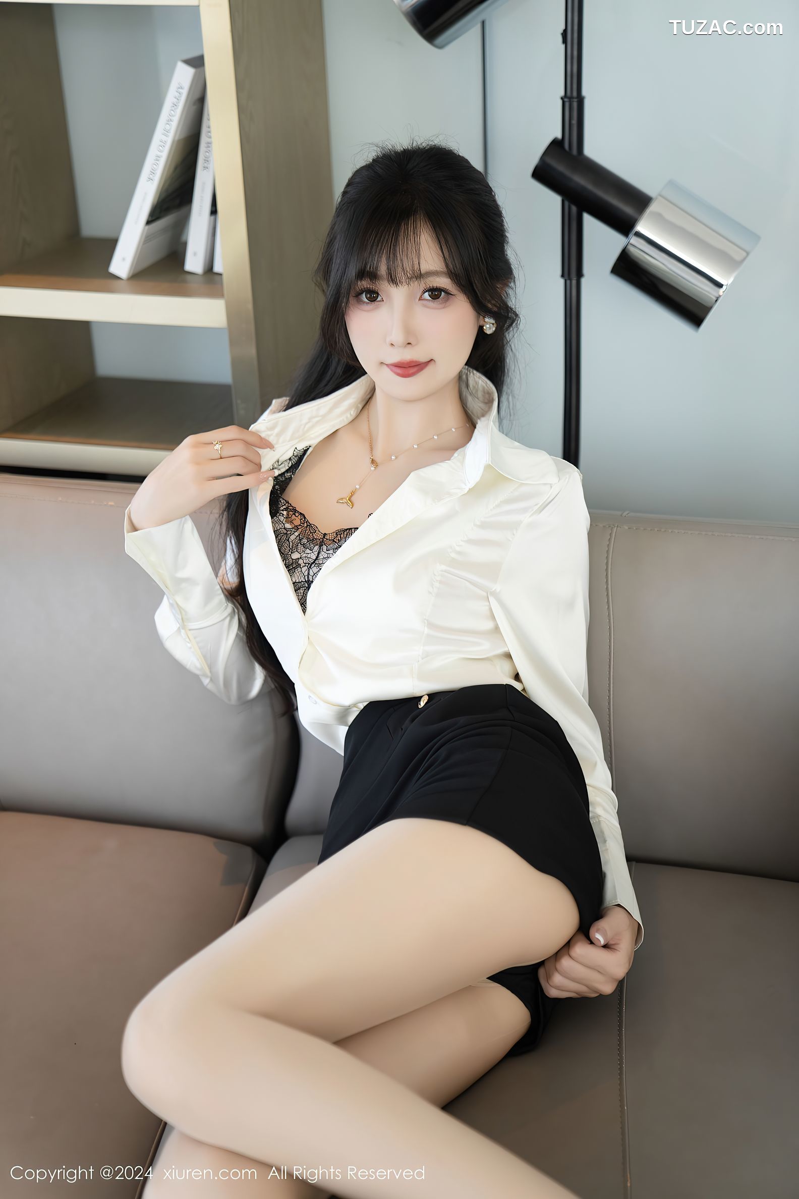 XiuRen秀人网-9237-林星阑-OL白衬衫黑短裙-蓝衣兔女郎-2024.09.30