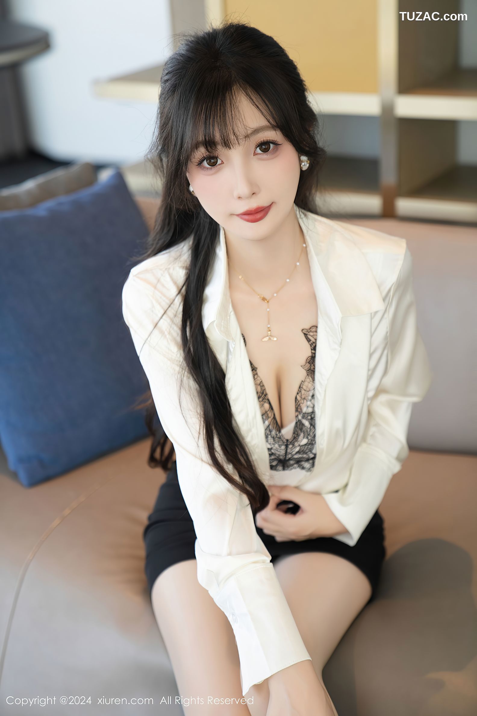 XiuRen秀人网-9237-林星阑-OL白衬衫黑短裙-蓝衣兔女郎-2024.09.30