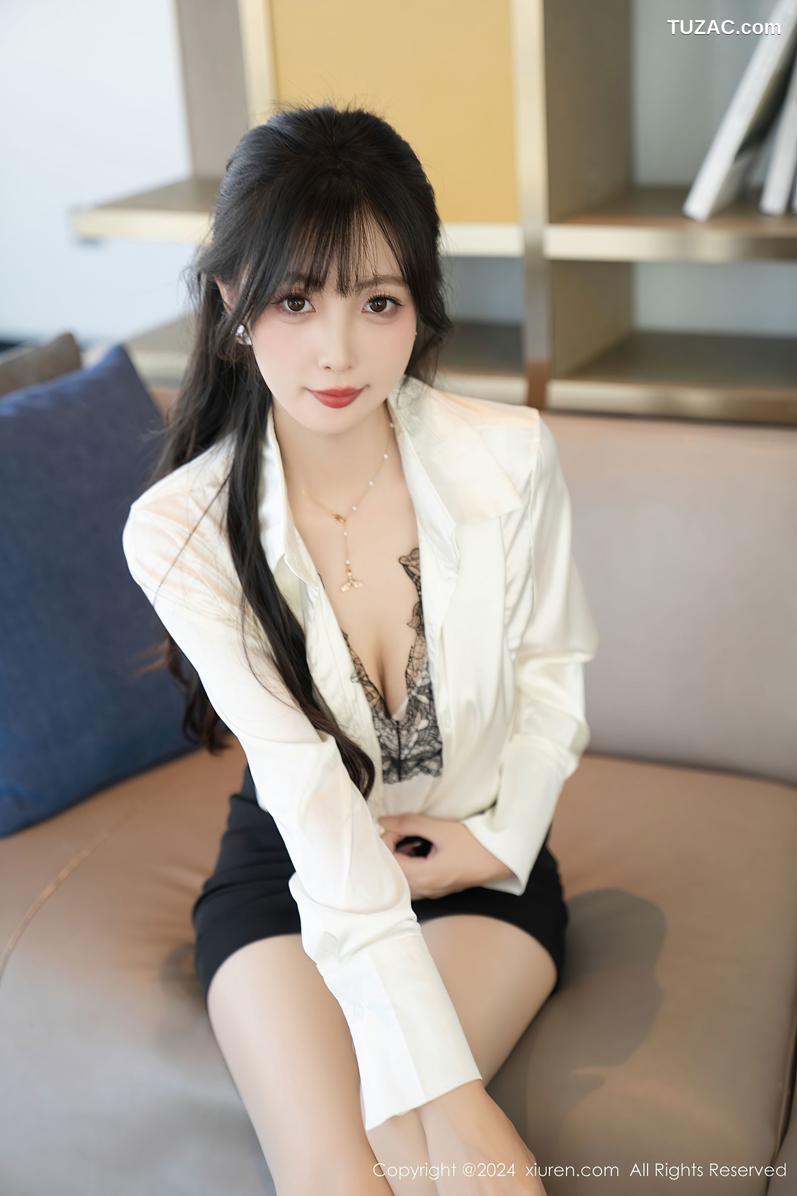 XiuRen秀人网-9237-林星阑-OL白衬衫黑短裙-蓝衣兔女郎-2024.09.30