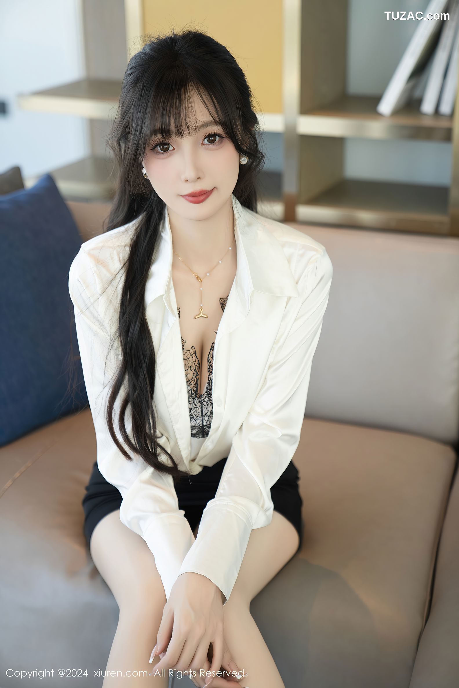 XiuRen秀人网-9237-林星阑-OL白衬衫黑短裙-蓝衣兔女郎-2024.09.30