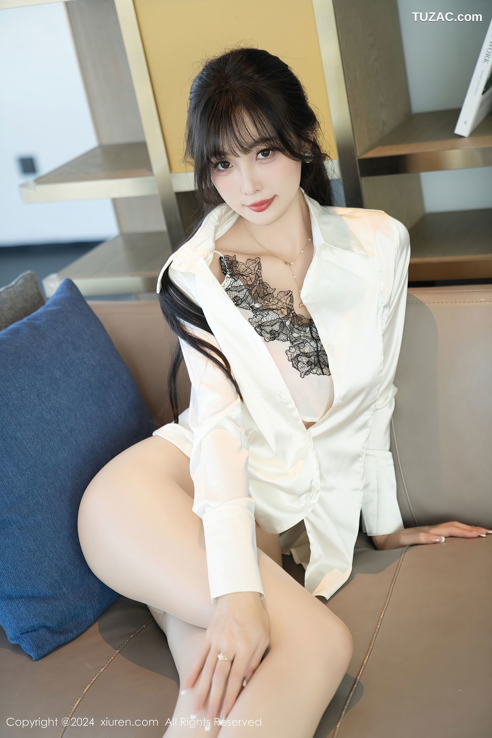 XiuRen秀人网-9237-林星阑-OL白衬衫黑短裙-蓝衣兔女郎-2024.09.30