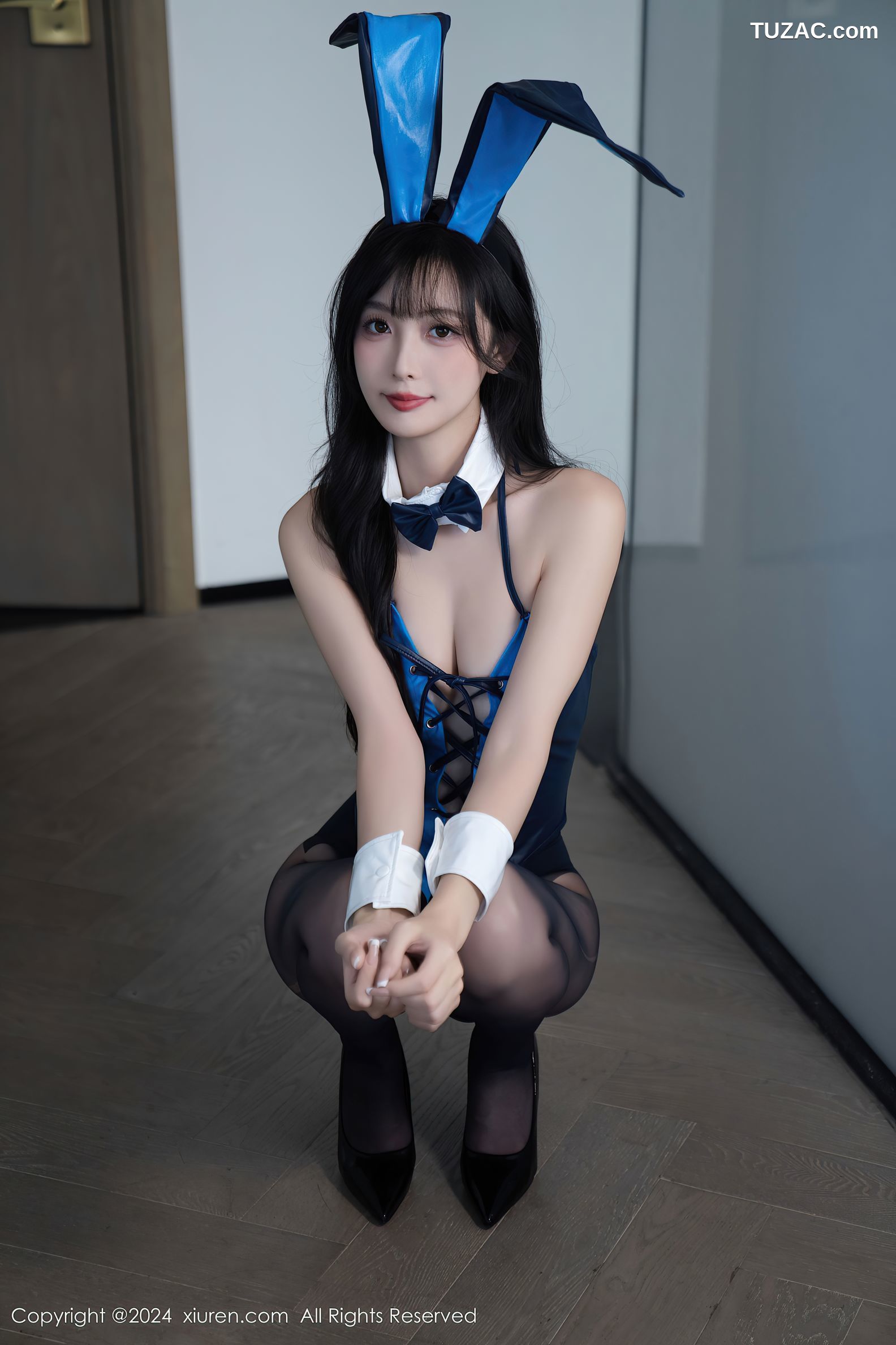 XiuRen秀人网-9237-林星阑-OL白衬衫黑短裙-蓝衣兔女郎-2024.09.30