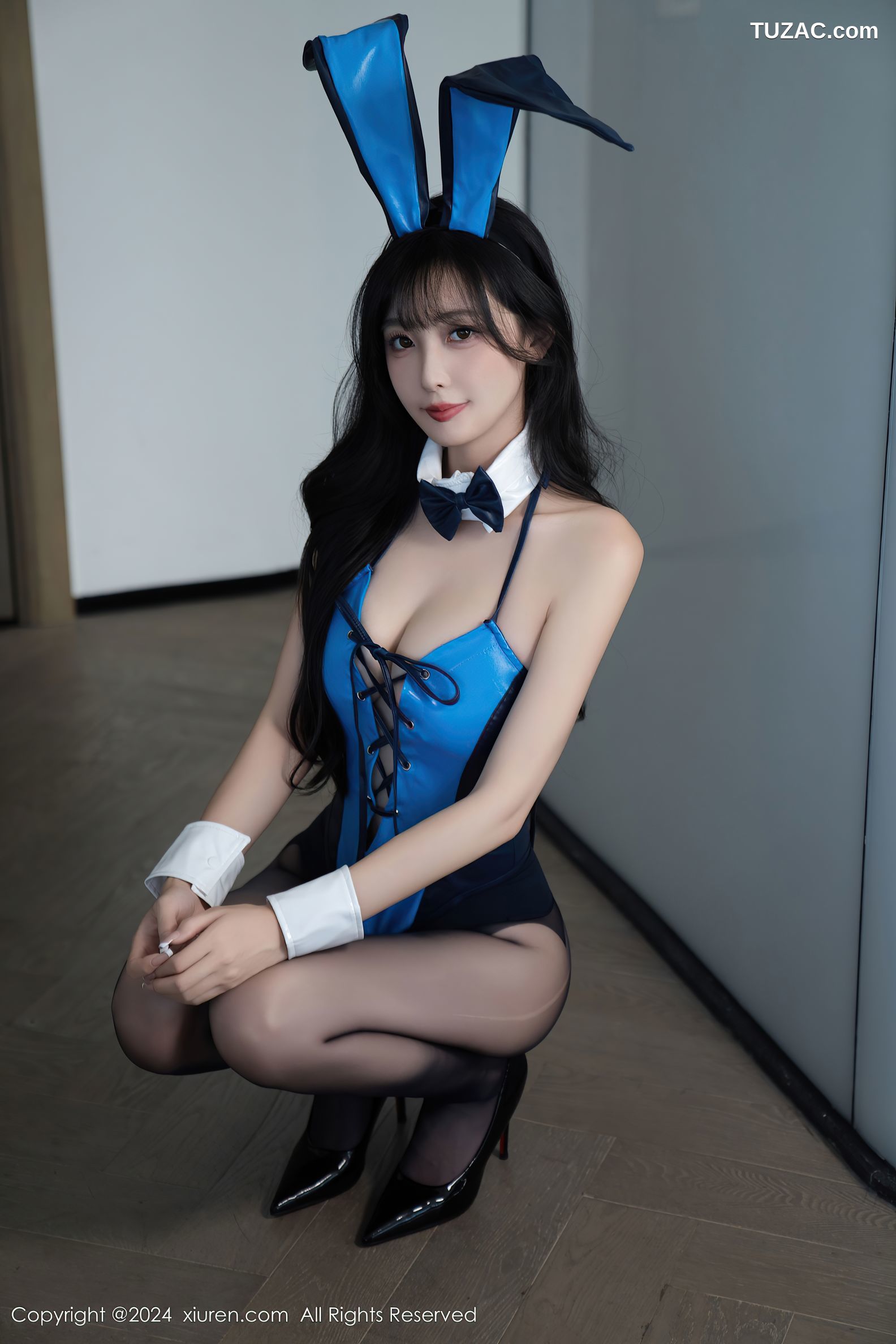 XiuRen秀人网-9237-林星阑-OL白衬衫黑短裙-蓝衣兔女郎-2024.09.30