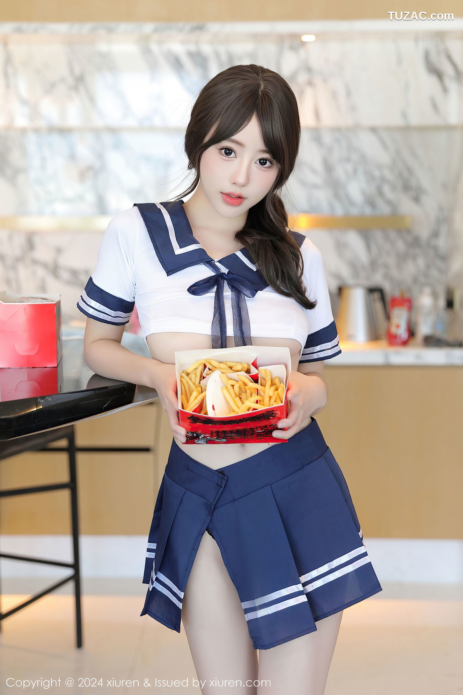 XiuRen秀人网-9238-桃妖夭-学生装水手衬衫短裙黑丝-2024.09.30