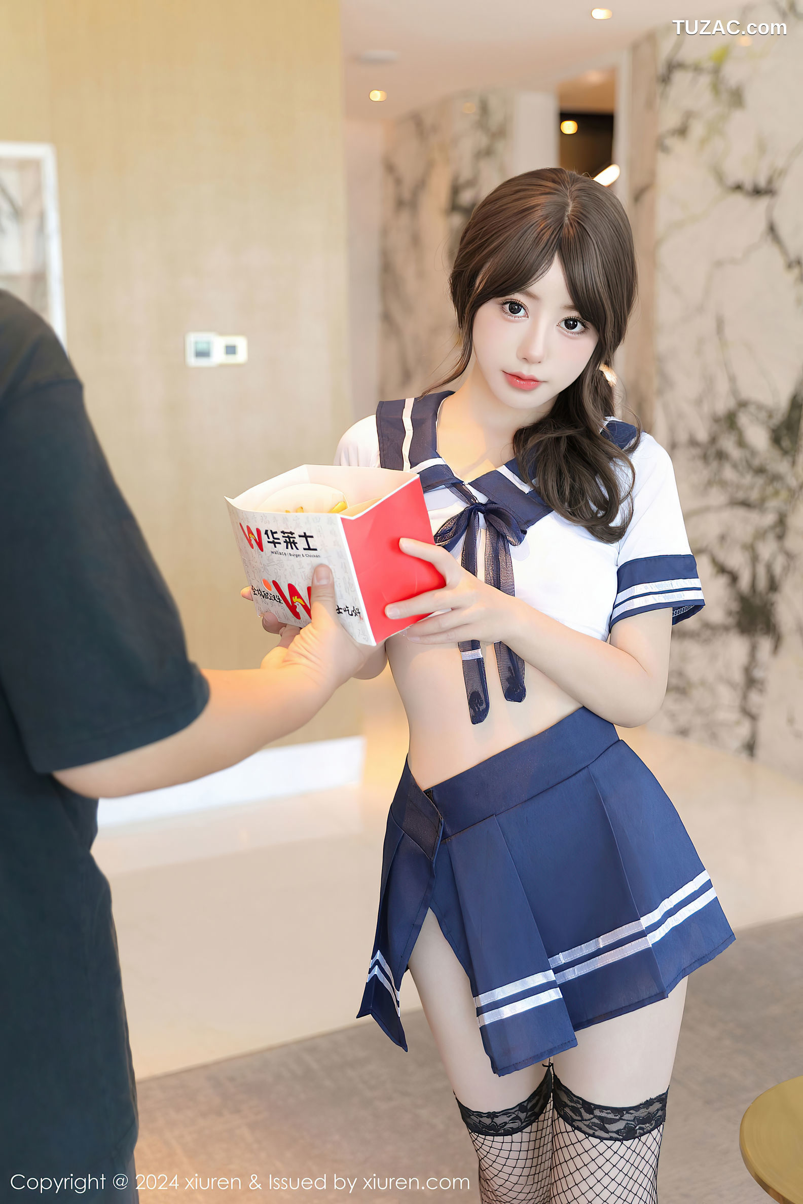 XiuRen秀人网-9238-桃妖夭-学生装水手衬衫短裙黑丝-2024.09.30
