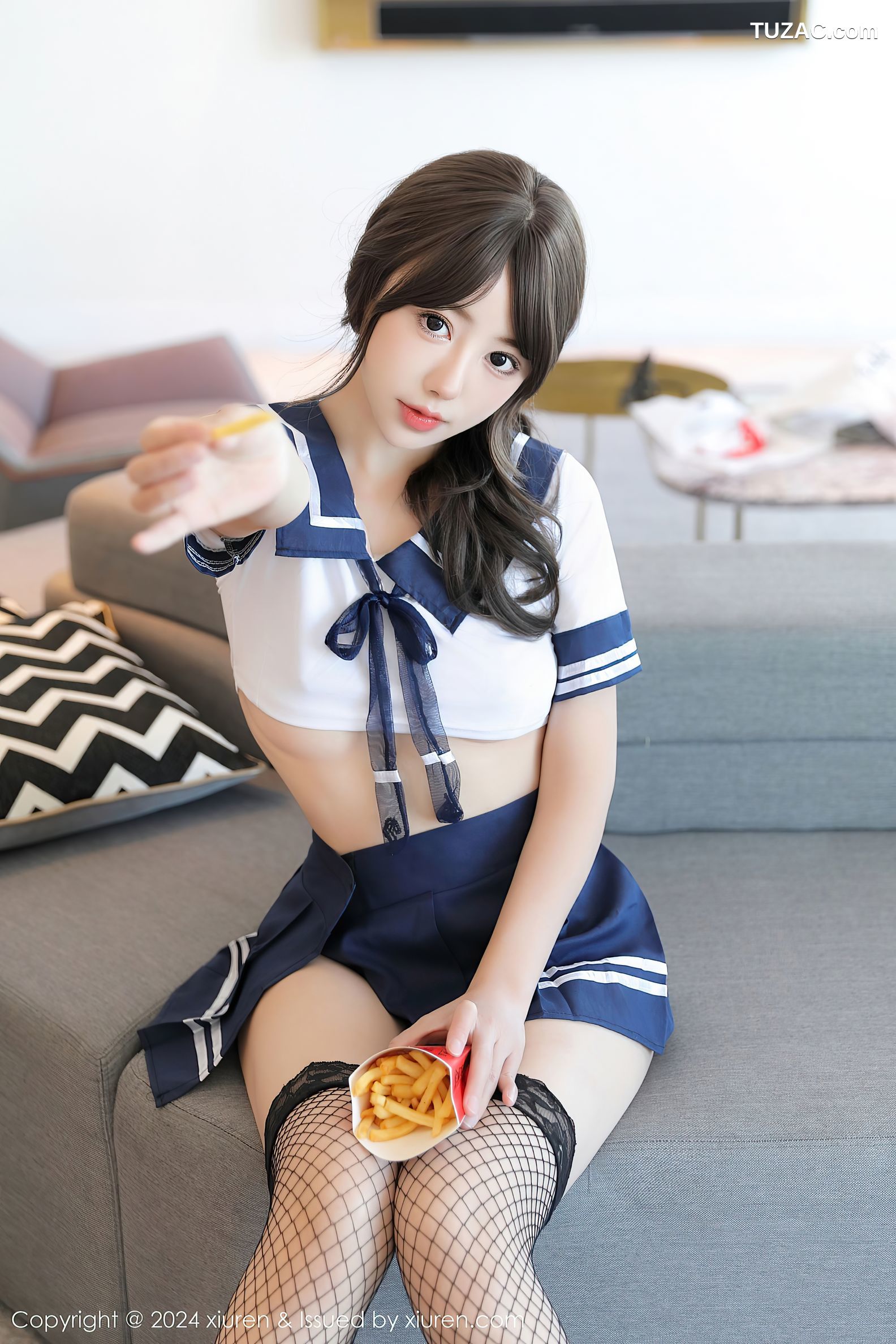 XiuRen秀人网-9238-桃妖夭-学生装水手衬衫短裙黑丝-2024.09.30