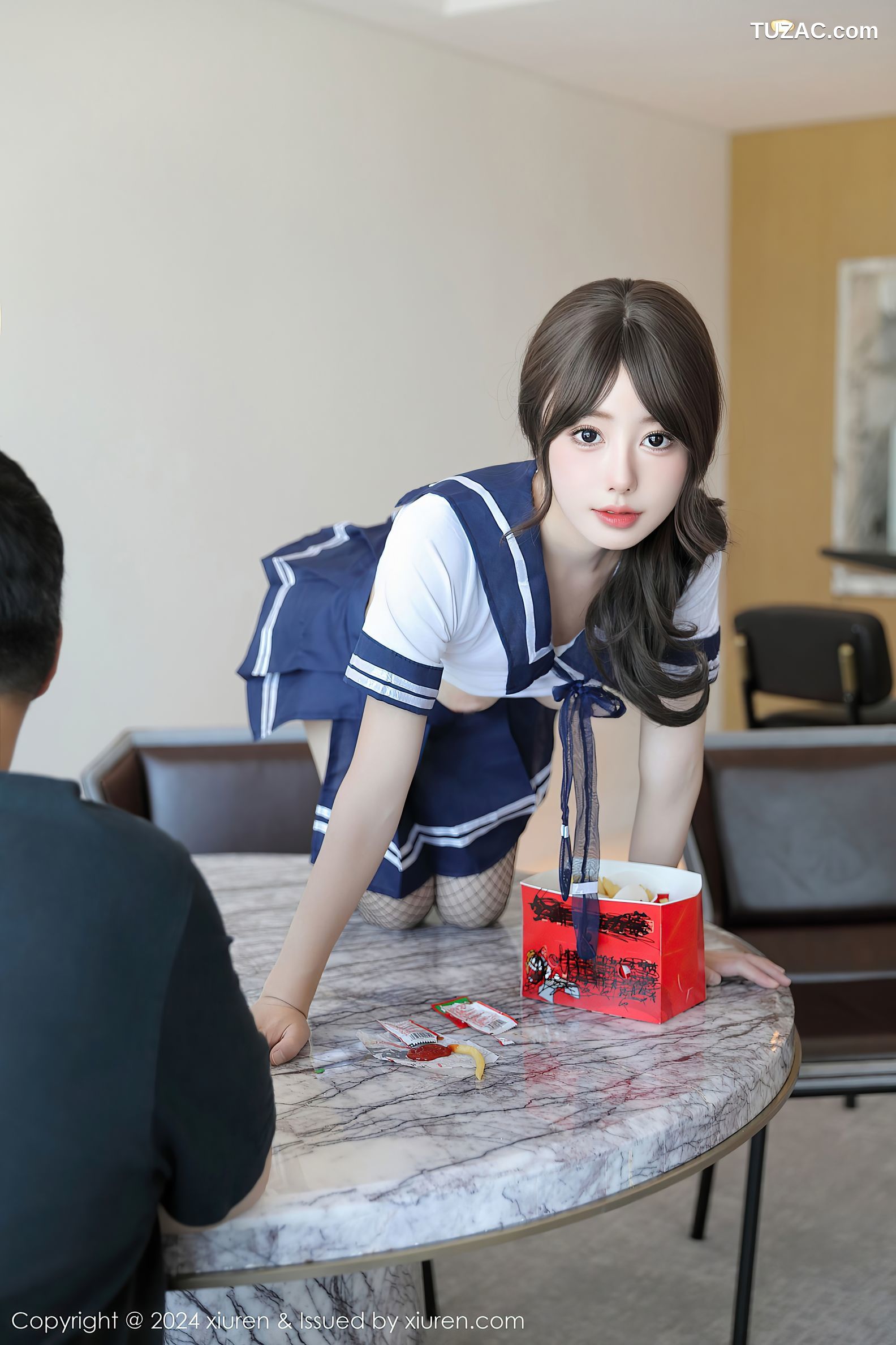 XiuRen秀人网-9238-桃妖夭-学生装水手衬衫短裙黑丝-2024.09.30