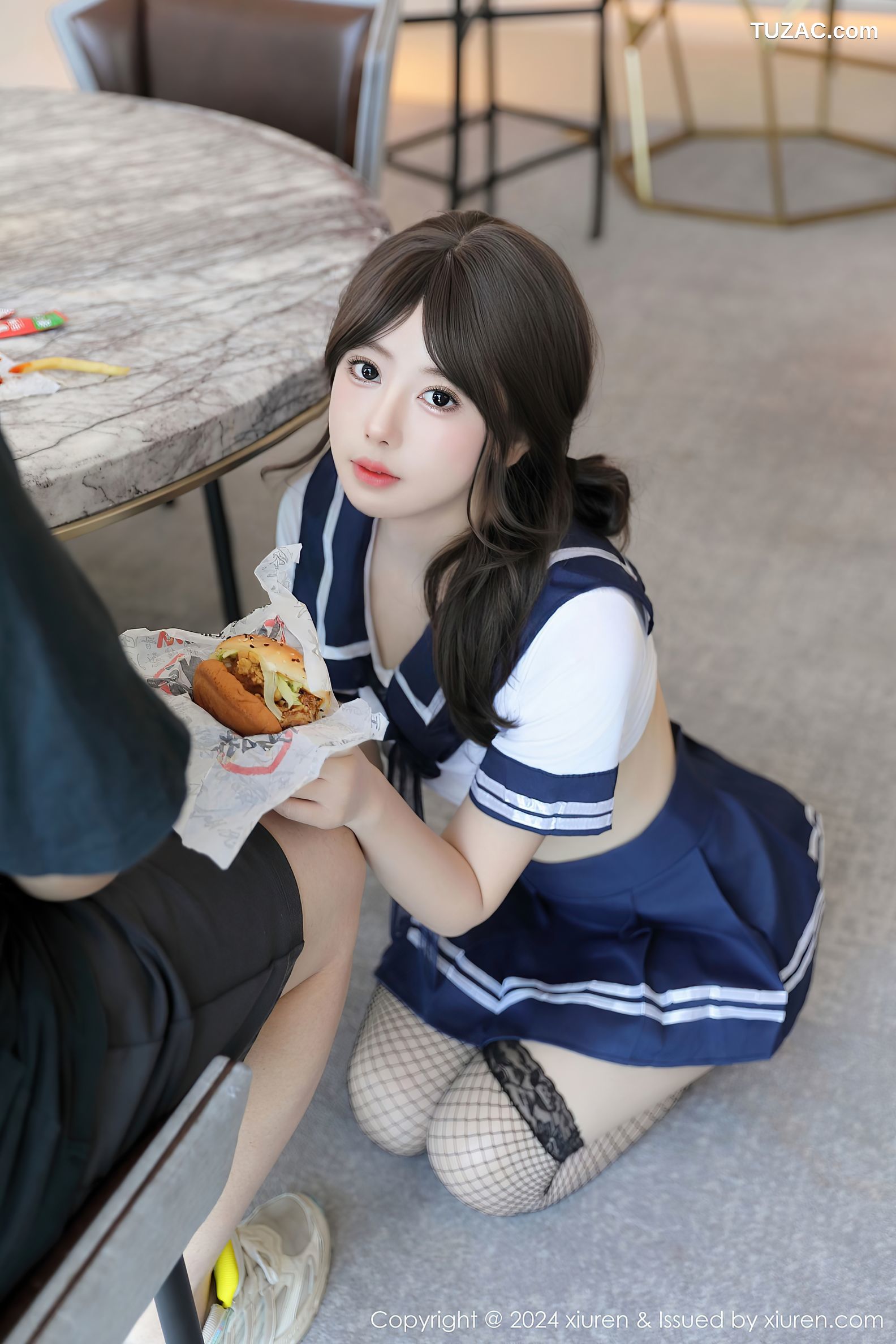 XiuRen秀人网-9238-桃妖夭-学生装水手衬衫短裙黑丝-2024.09.30