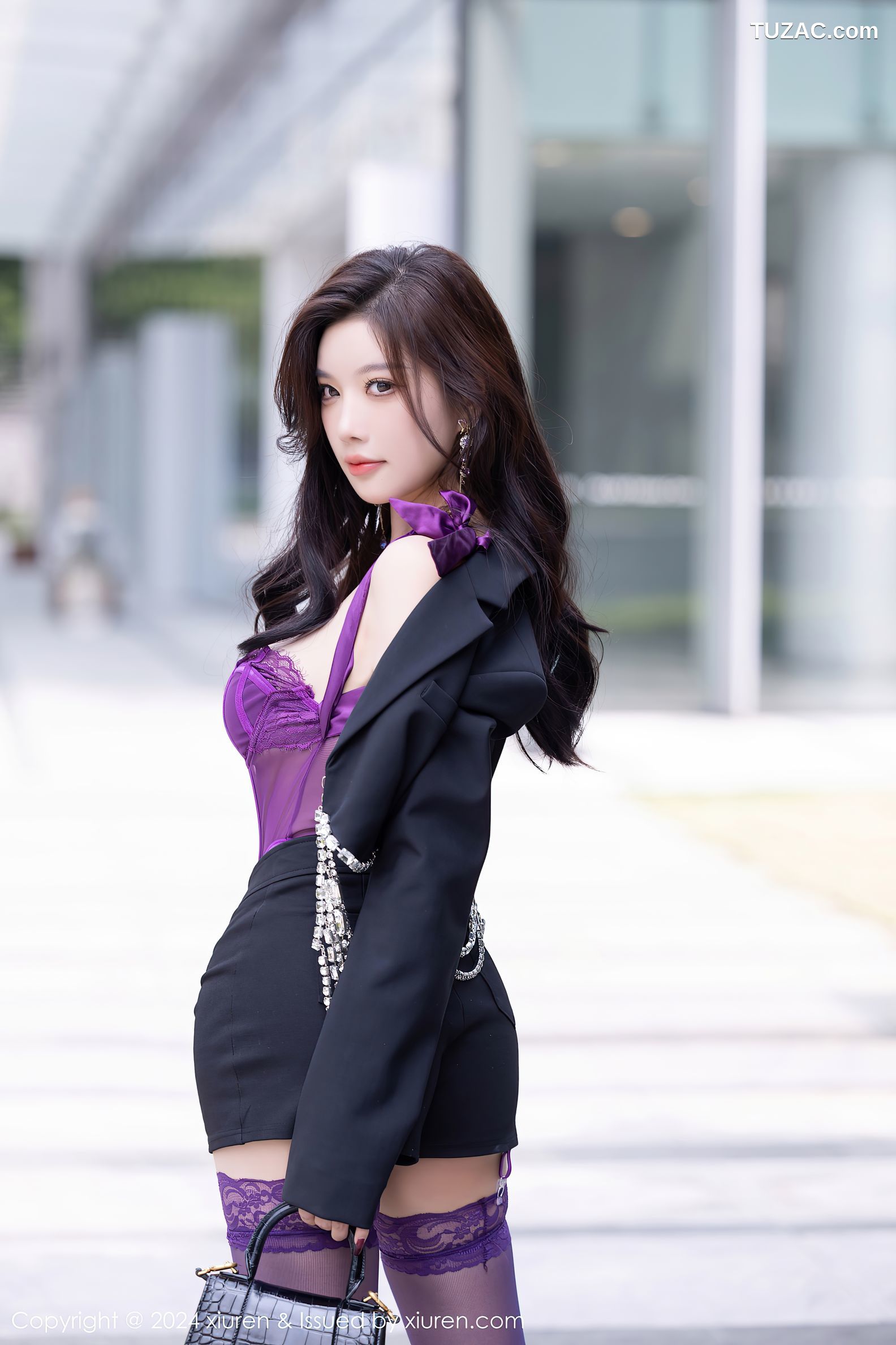 XiuRen秀人网-9239-杨晨晨Yome-紫色轻透情趣内衣-2024.09.30