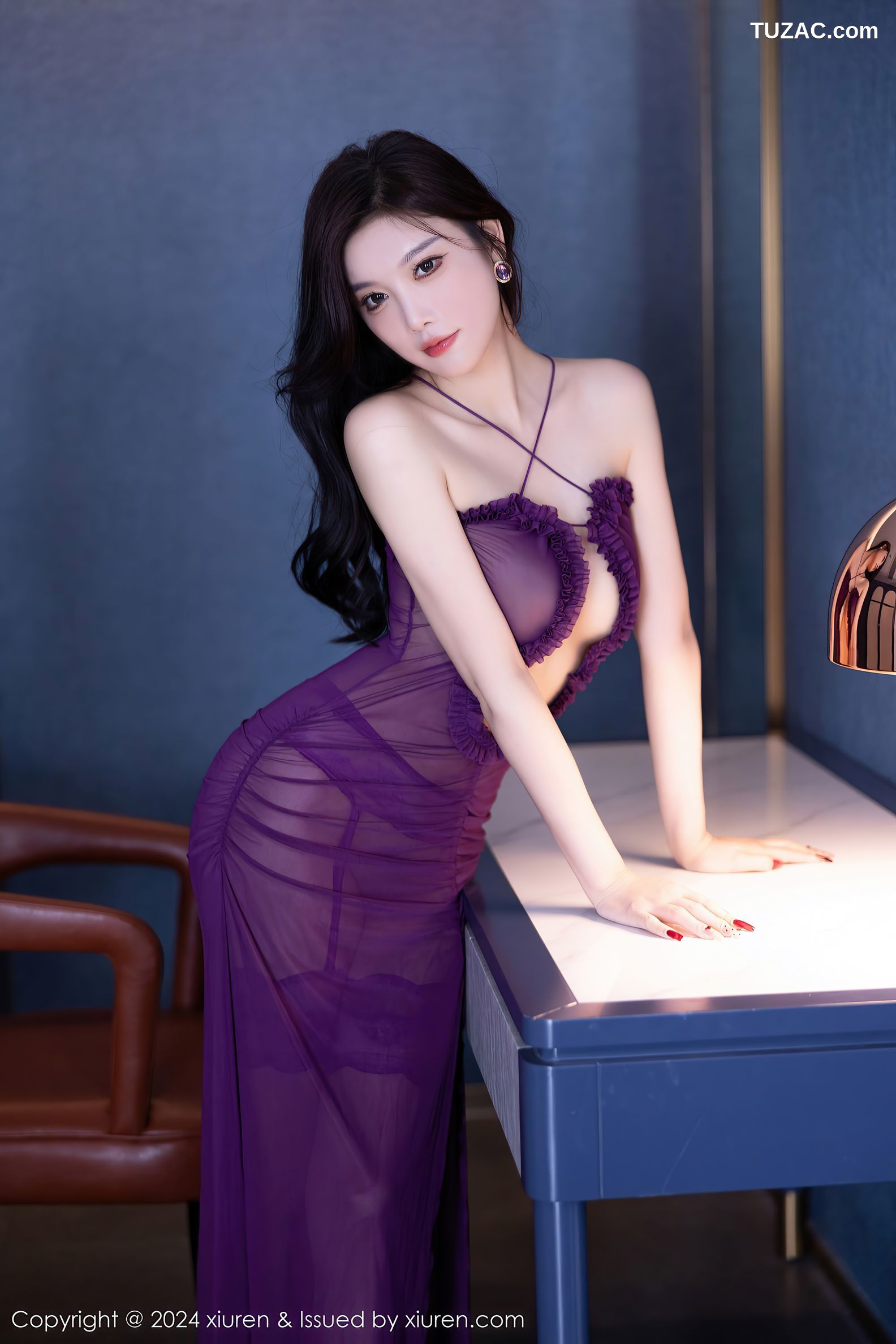 XiuRen秀人网-9239-杨晨晨Yome-紫色轻透情趣内衣-2024.09.30