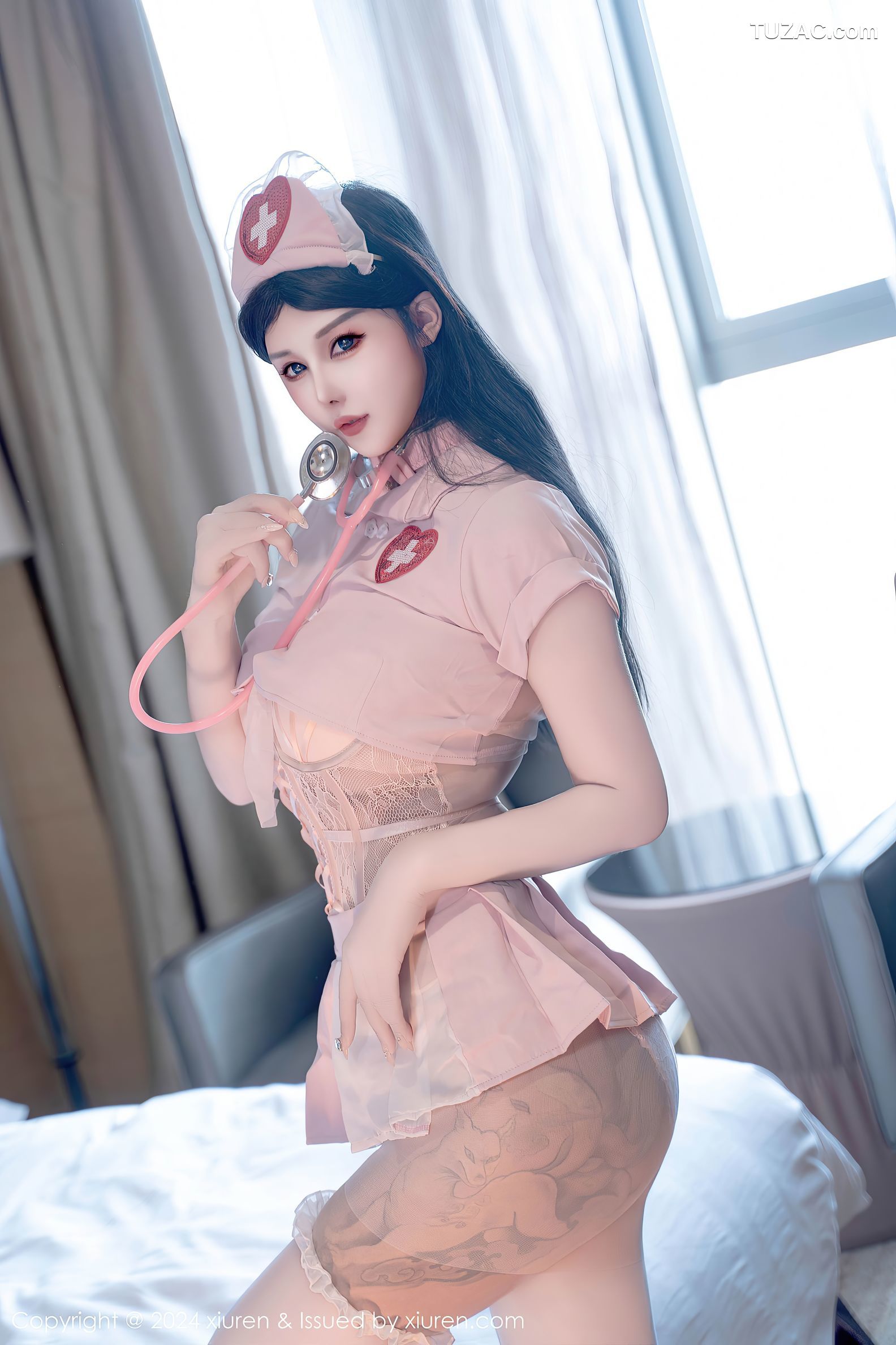XiuRen秀人网-9244-陈芊儿-淡粉情趣护士装爆乳-2024.10.08