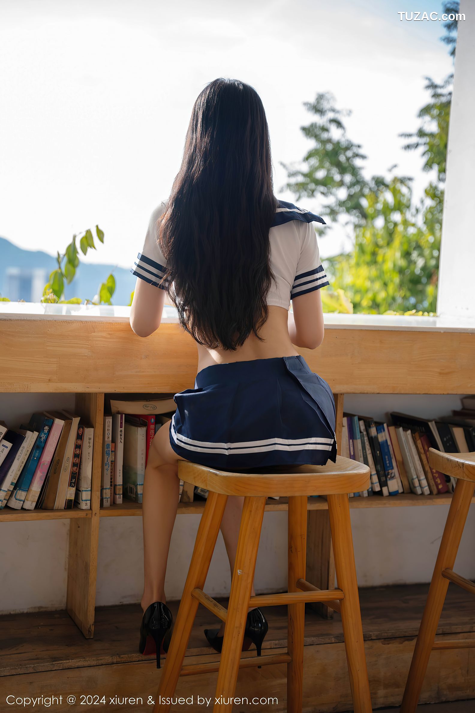 XiuRen秀人网-9245-李嫣-学生装水手衬衫深蓝短裙-2024.10.08