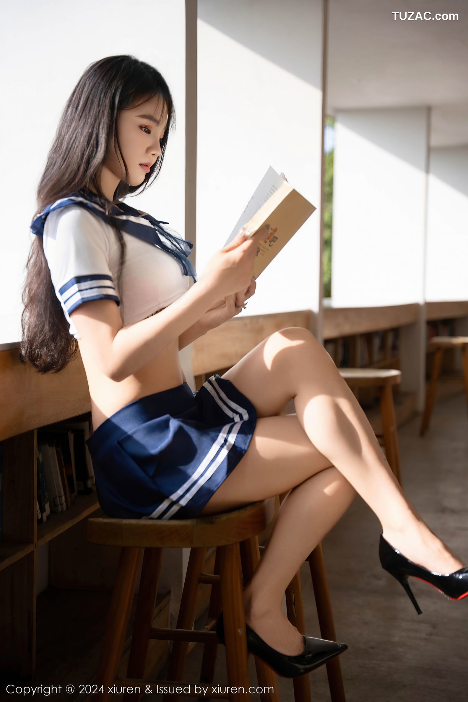 XiuRen秀人网-9245-李嫣-学生装水手衬衫深蓝短裙-2024.10.08