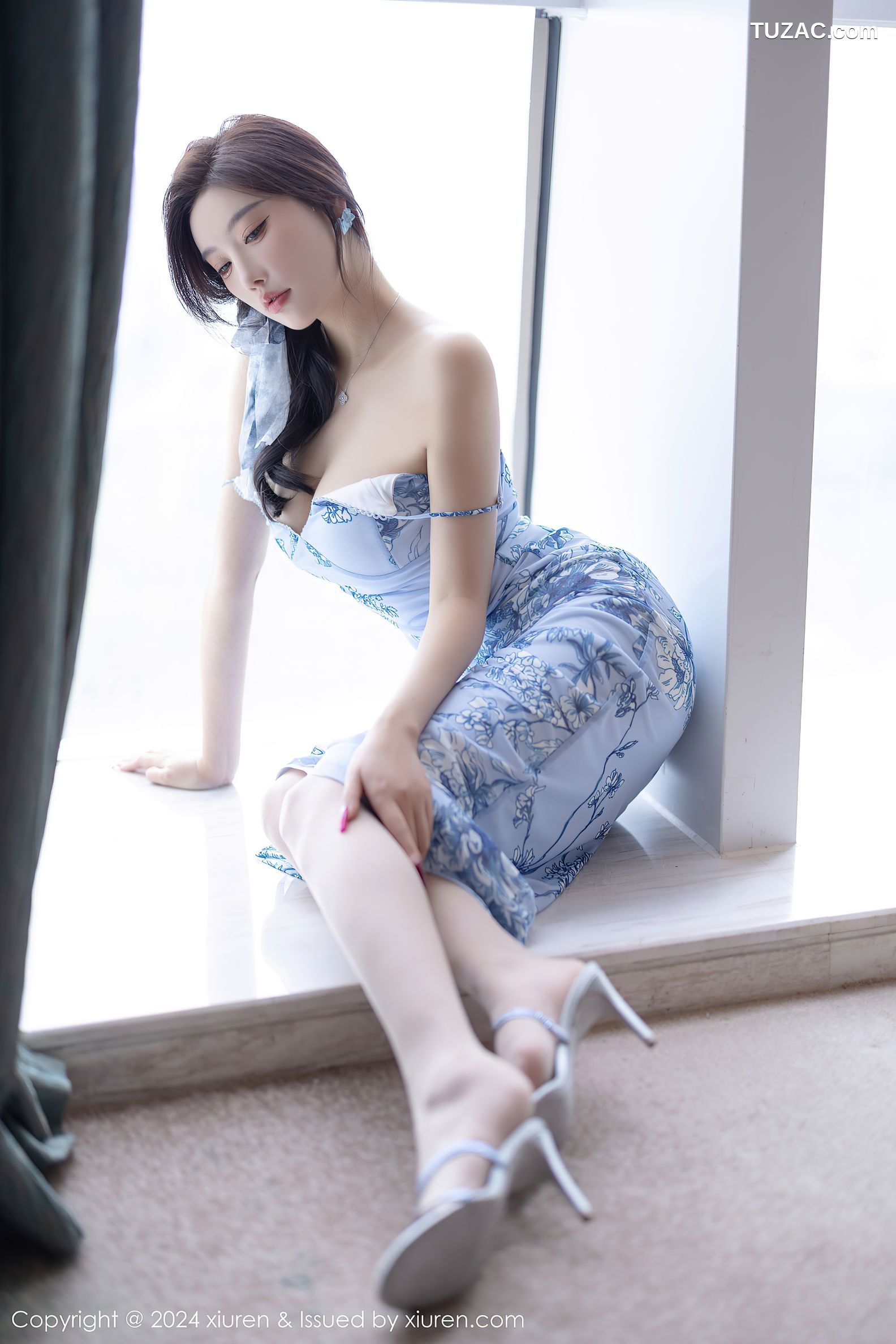 XiuRen秀人网-9249-杨晨晨Yome-浅蓝色吊带睡裙-2024.10.08