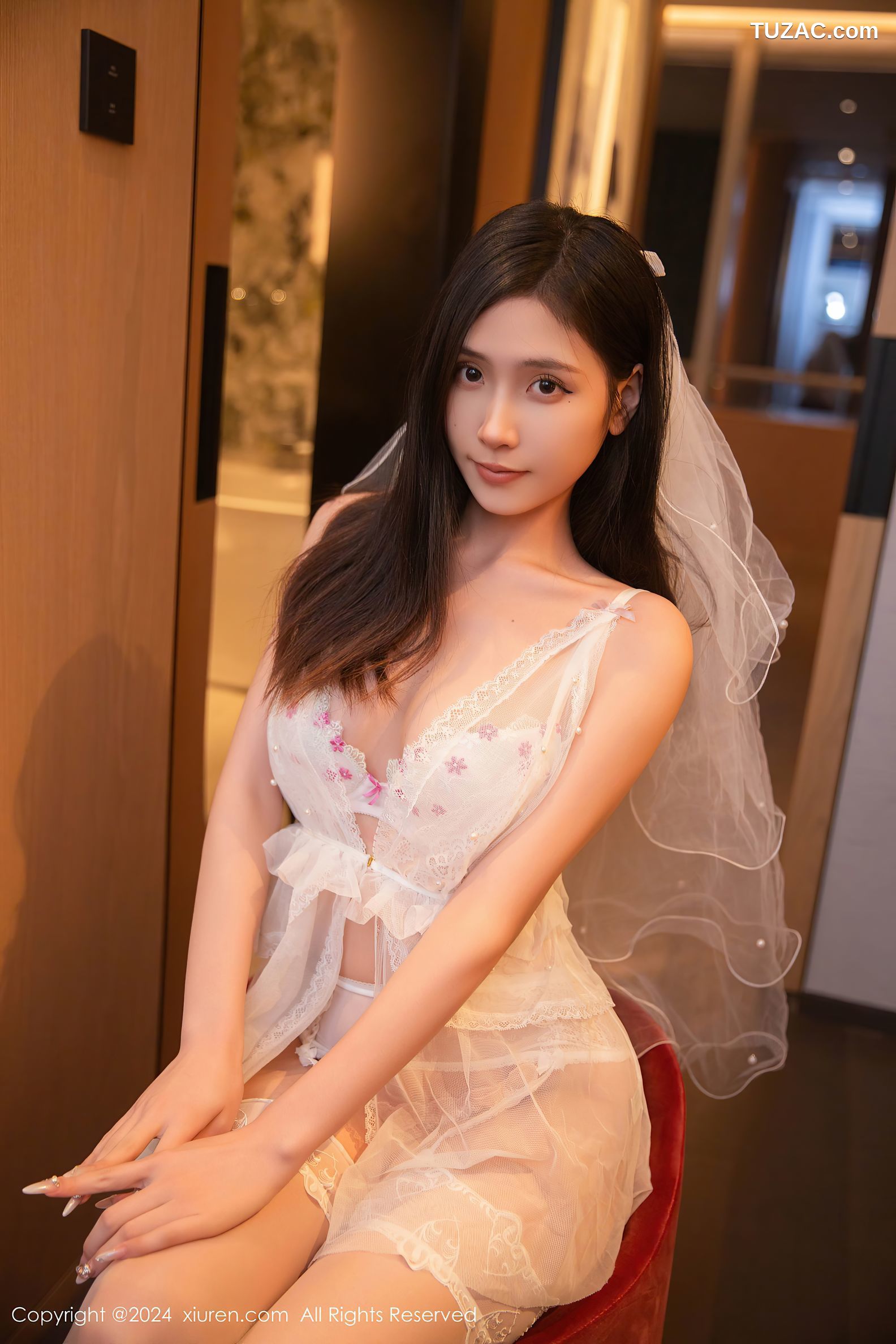 XiuRen秀人网-9272-刘婷婷-白色轻透蕾丝内衣爆乳-2024.10.12