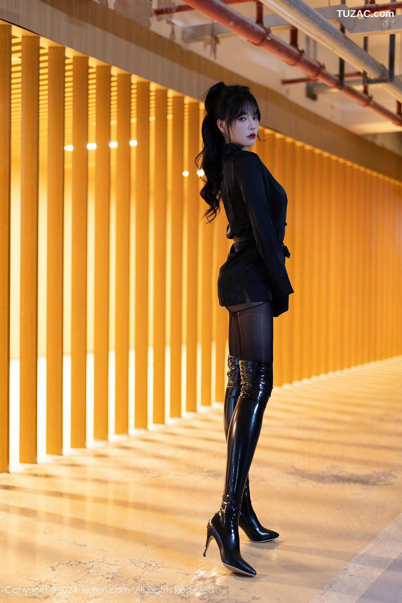 XiuRen秀人网-9275-娜比-连体黑丝黑皮长靴-2024.10.12