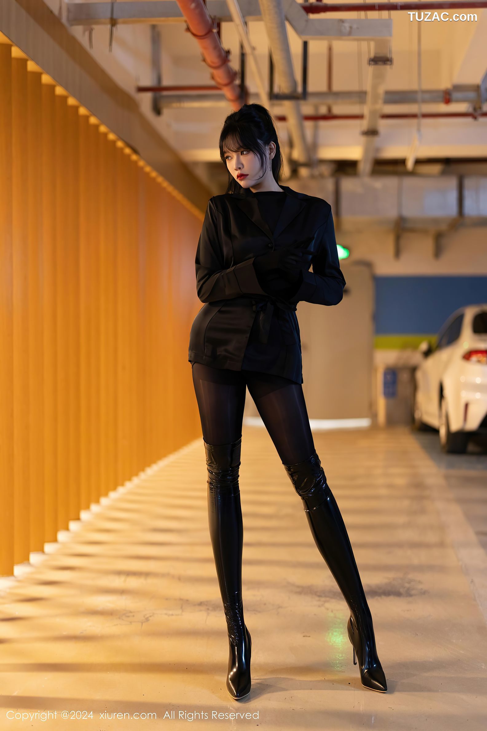 XiuRen秀人网-9275-娜比-连体黑丝黑皮长靴-2024.10.12