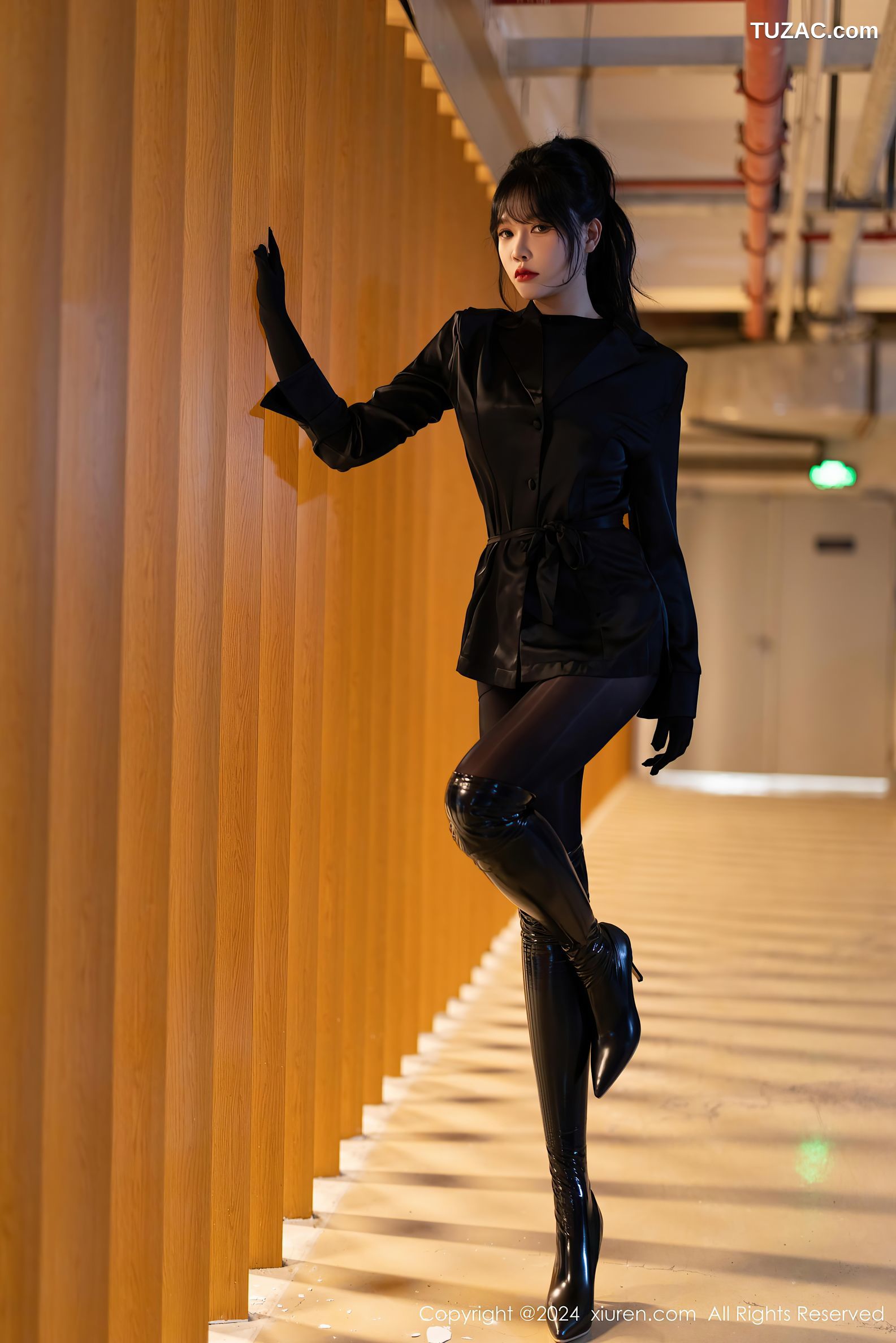 XiuRen秀人网-9275-娜比-连体黑丝黑皮长靴-2024.10.12