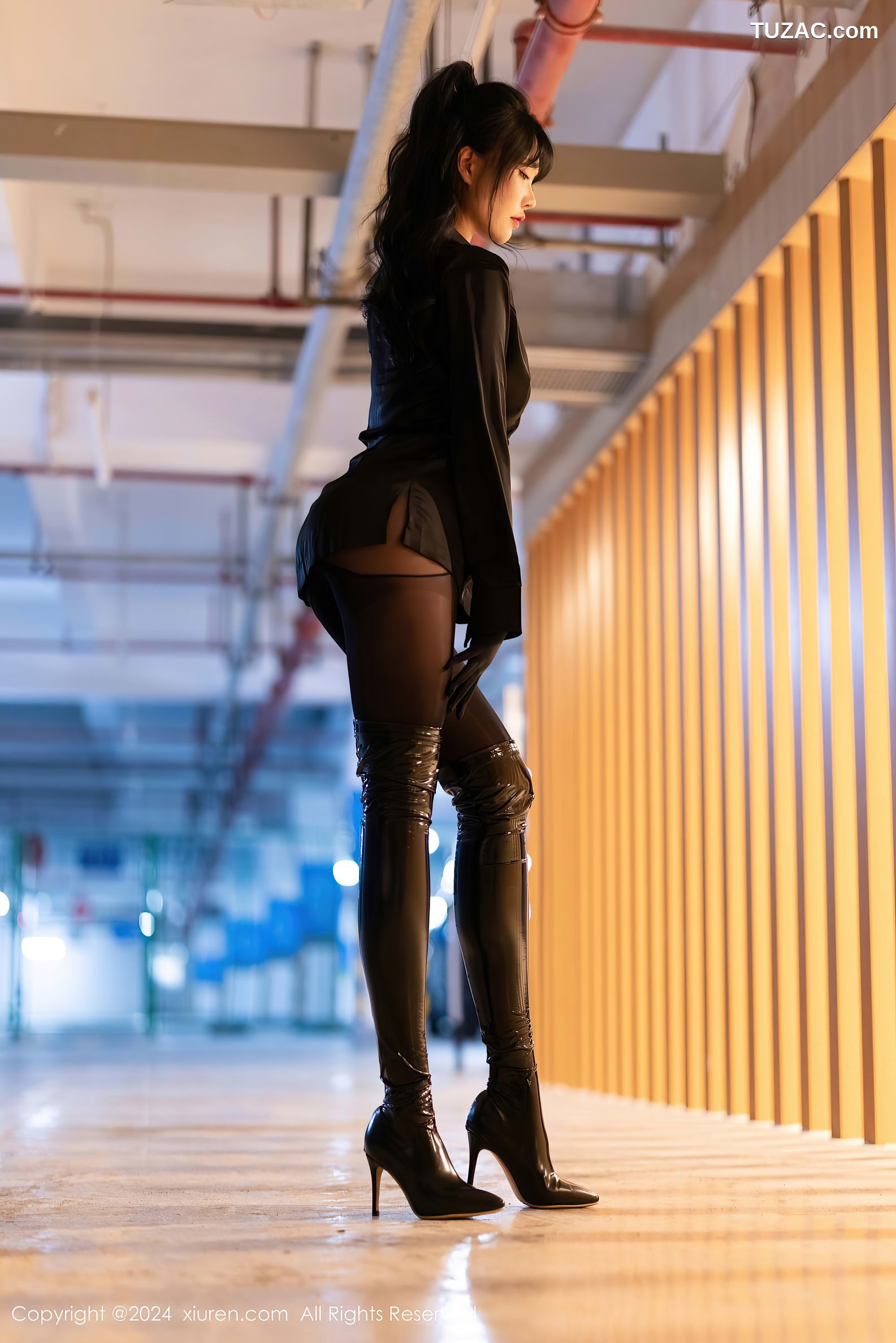 XiuRen秀人网-9275-娜比-连体黑丝黑皮长靴-2024.10.12