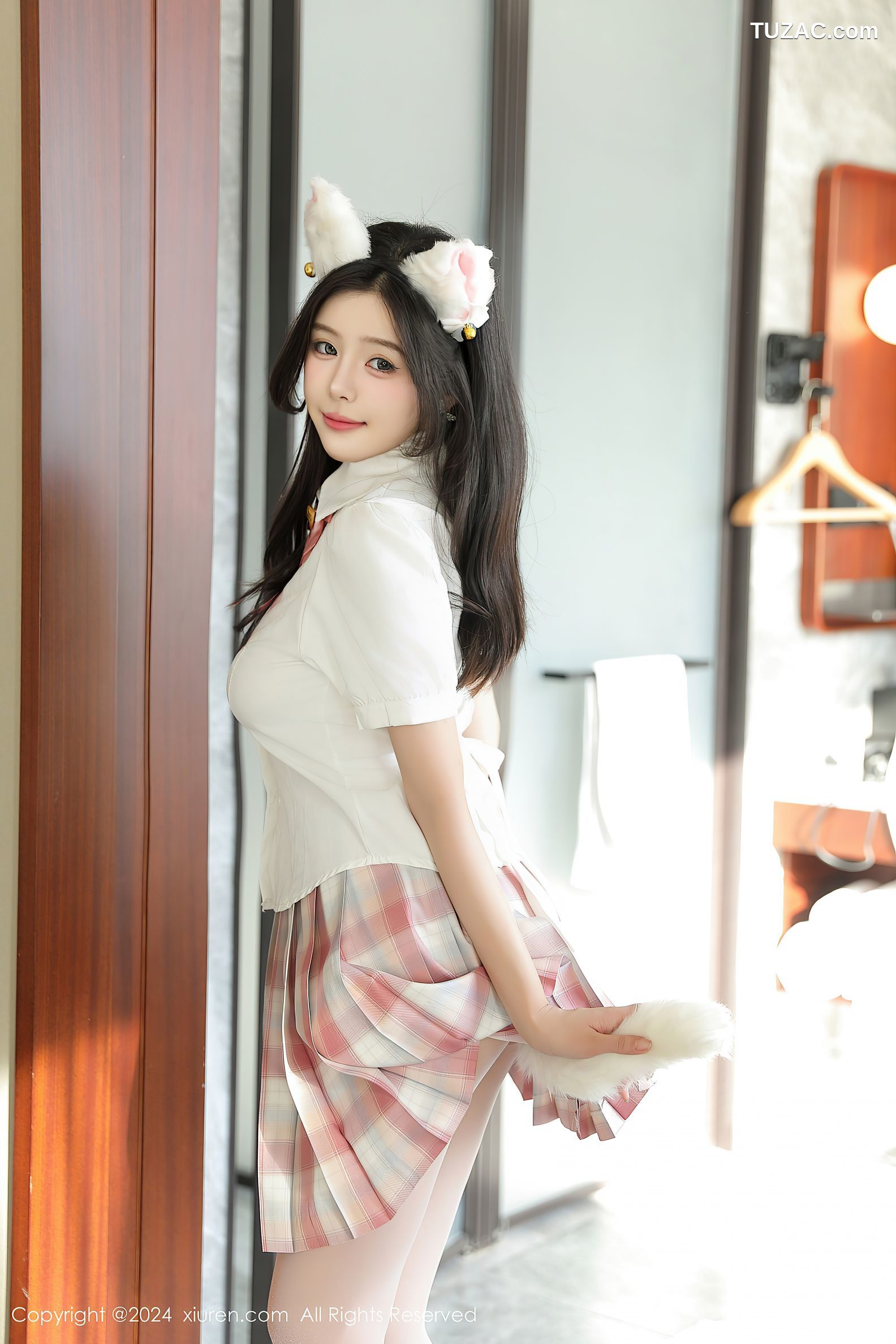 XiuRen秀人网-9277-袁圆-jk萝莉制服白衬衫猫耳爆乳-2024.10.12