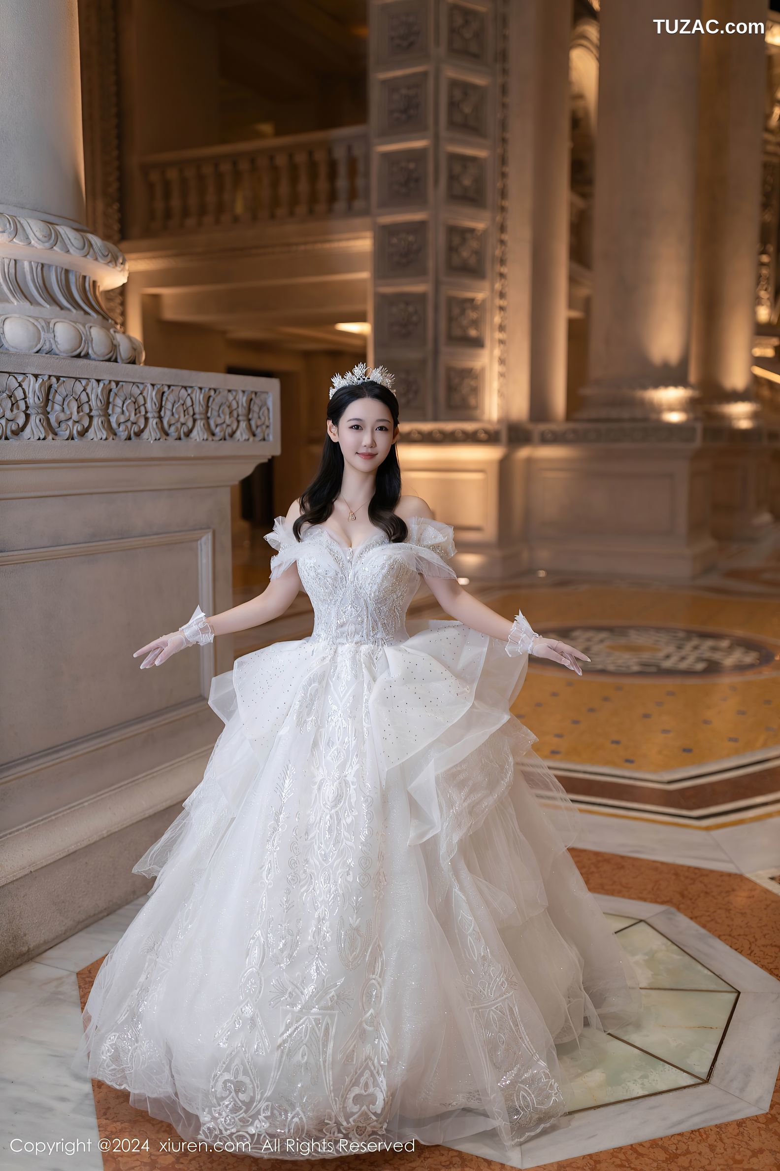 XiuRen秀人网-9283-唐安琪-白色婚纱-透视白纱-2024.10.14
