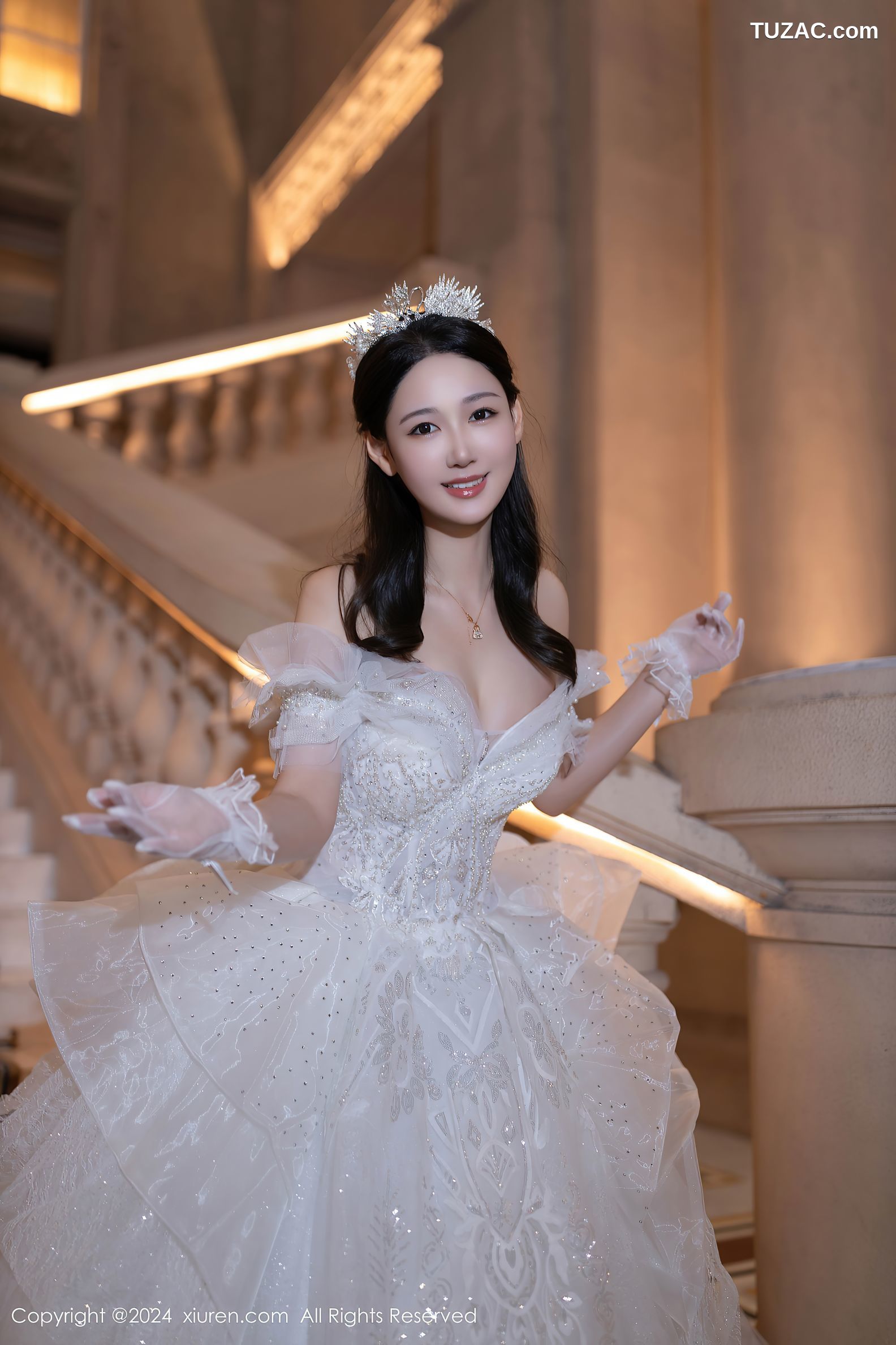 XiuRen秀人网-9283-唐安琪-白色婚纱-透视白纱-2024.10.14