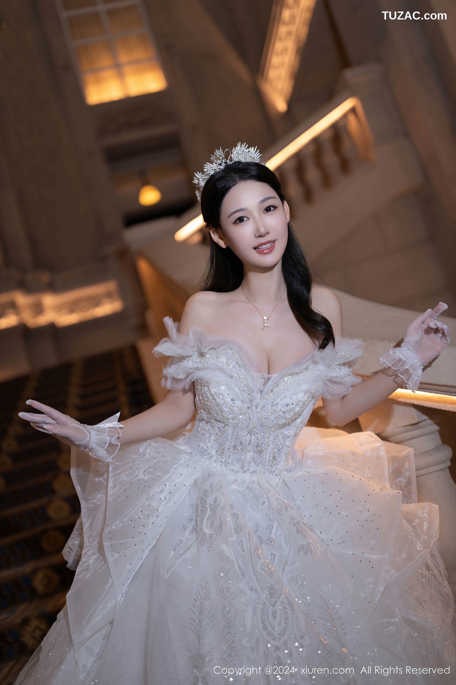 XiuRen秀人网-9283-唐安琪-白色婚纱-透视白纱-2024.10.14