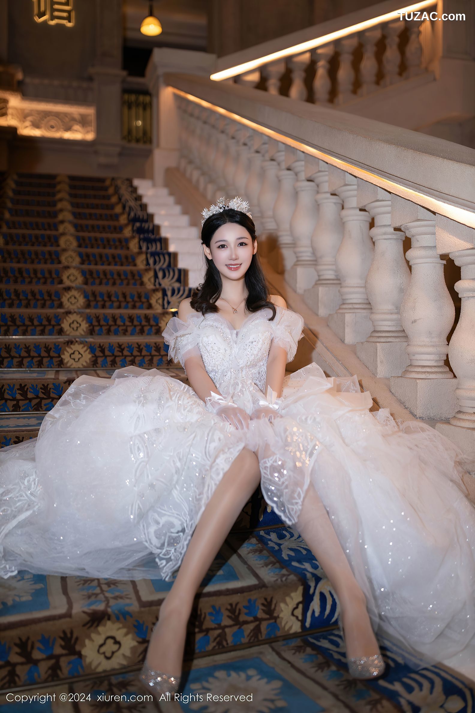 XiuRen秀人网-9283-唐安琪-白色婚纱-透视白纱-2024.10.14