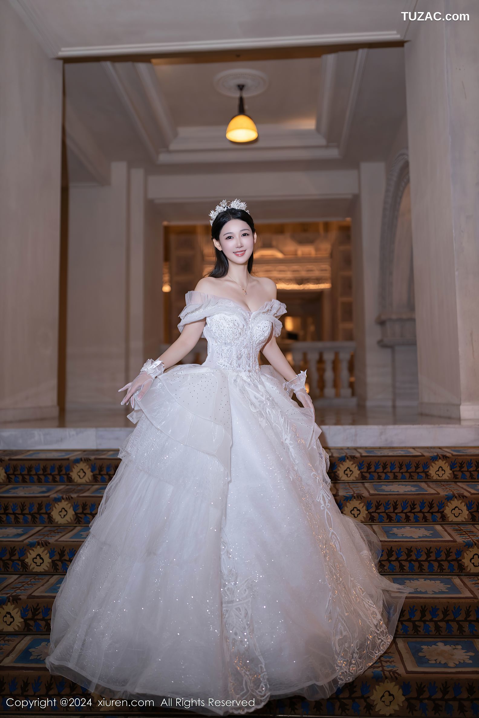 XiuRen秀人网-9283-唐安琪-白色婚纱-透视白纱-2024.10.14