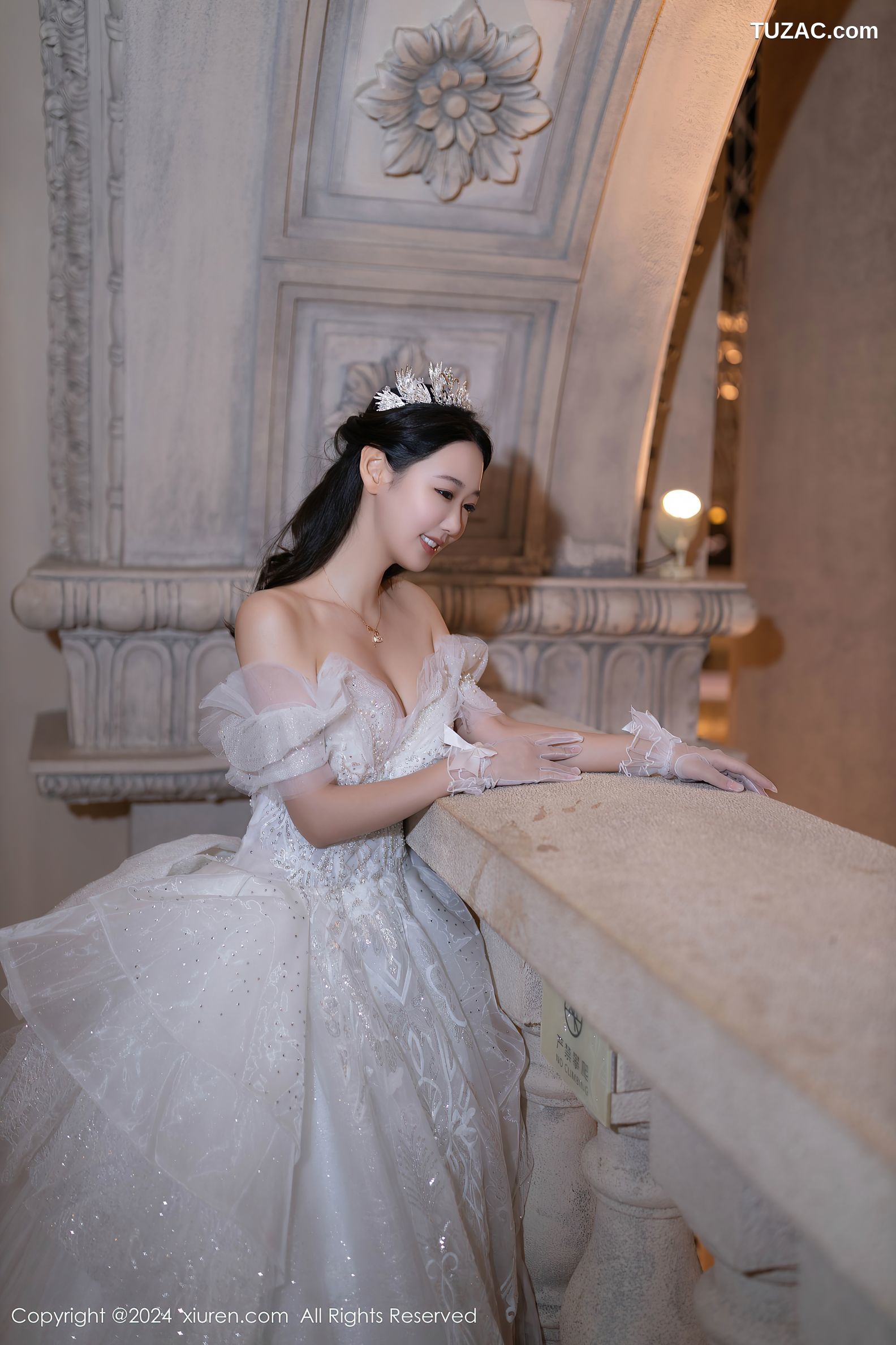 XiuRen秀人网-9283-唐安琪-白色婚纱-透视白纱-2024.10.14