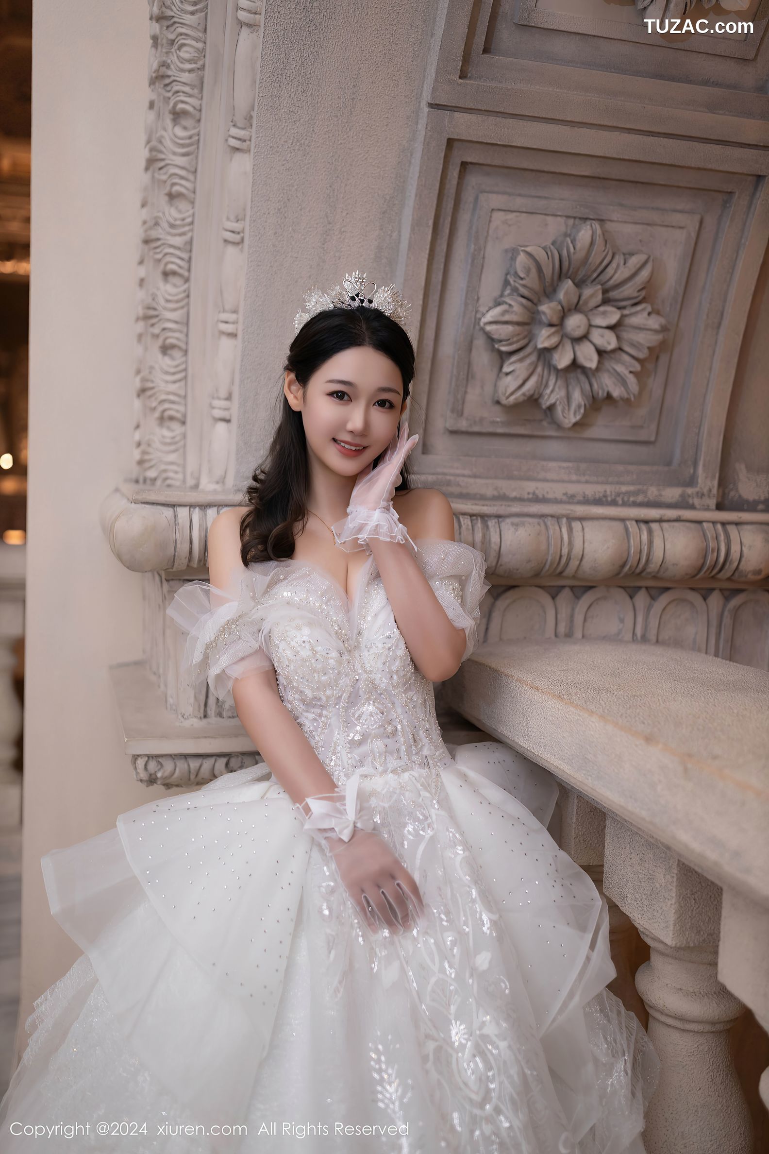 XiuRen秀人网-9283-唐安琪-白色婚纱-透视白纱-2024.10.14