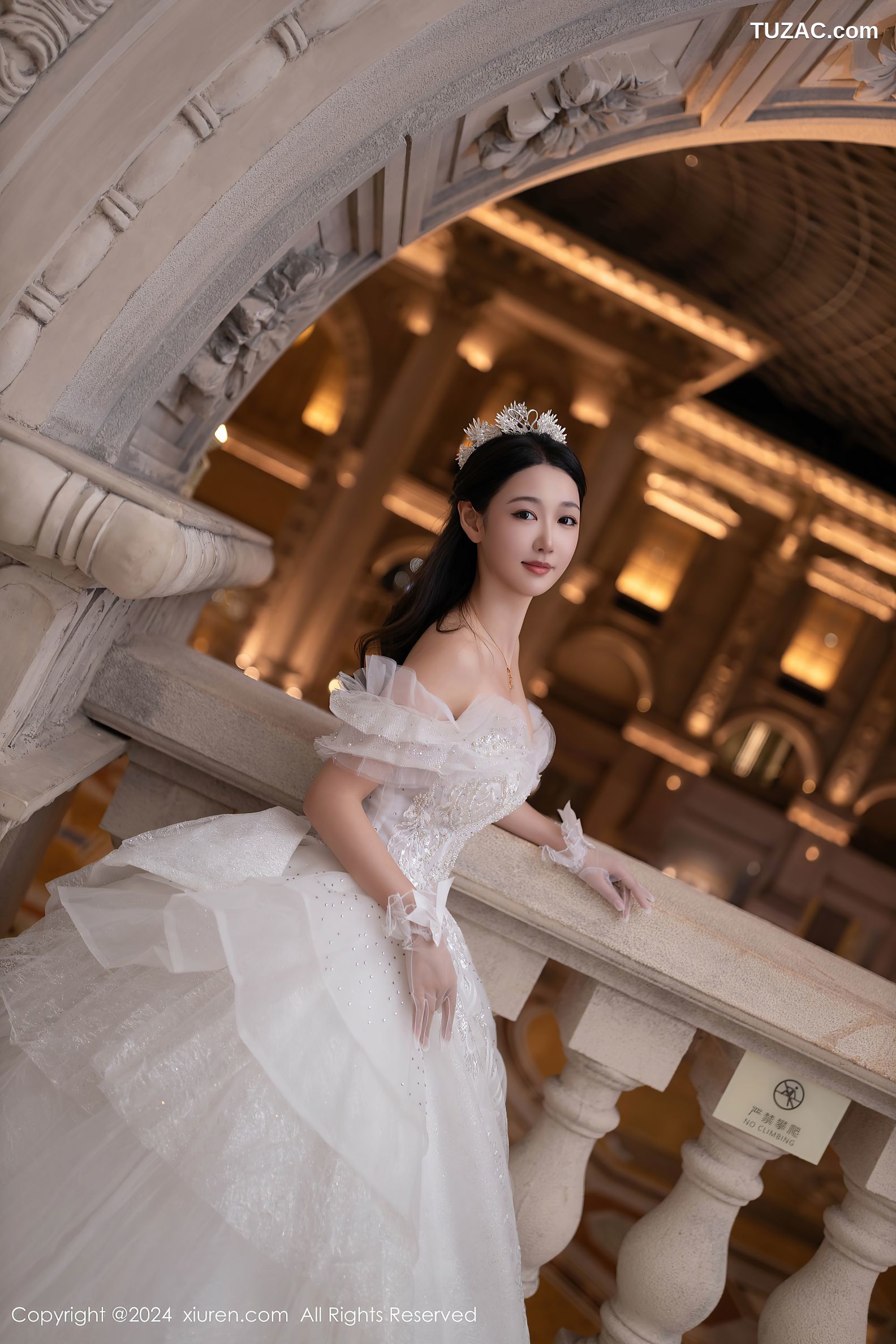 XiuRen秀人网-9283-唐安琪-白色婚纱-透视白纱-2024.10.14