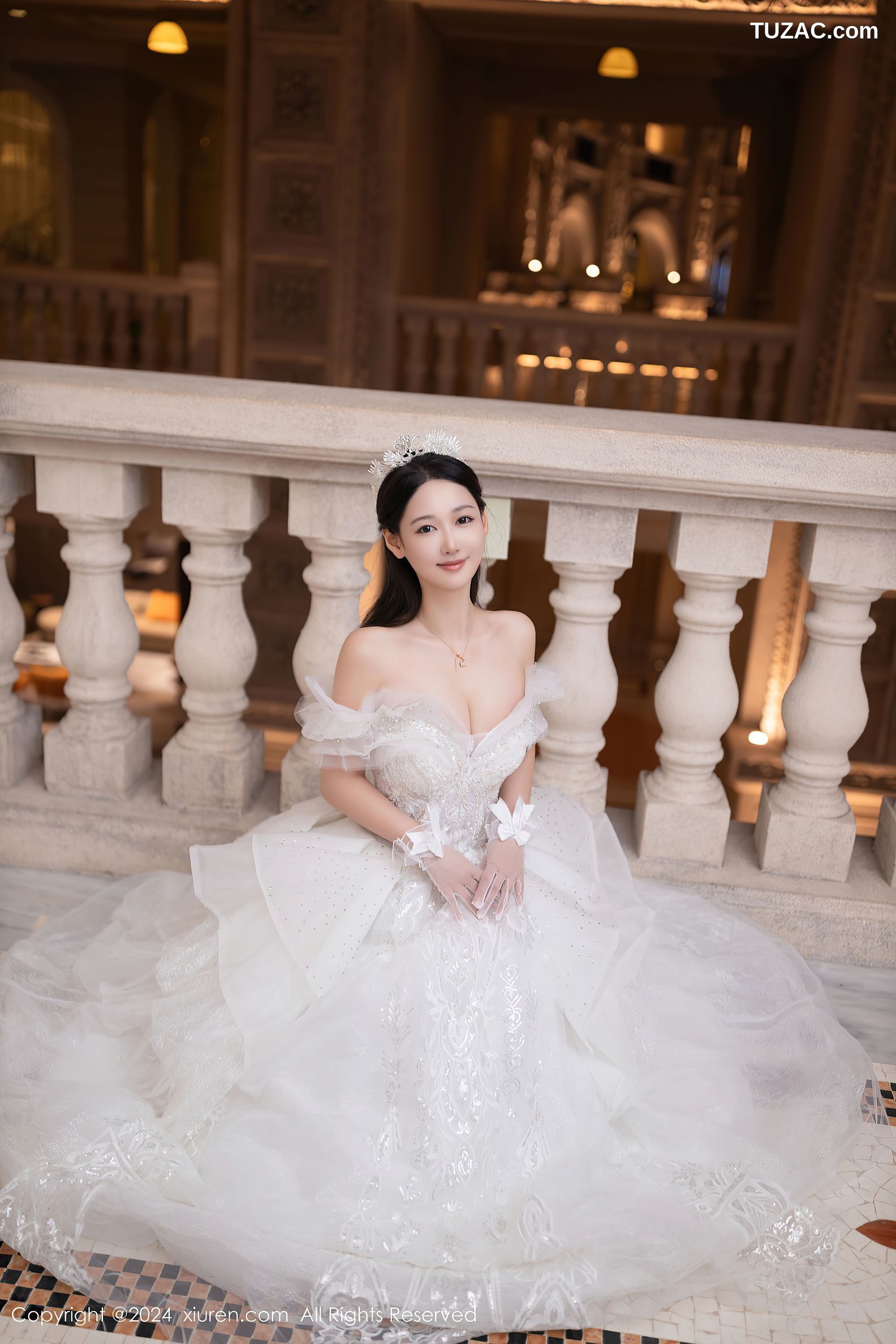 XiuRen秀人网-9283-唐安琪-白色婚纱-透视白纱-2024.10.14