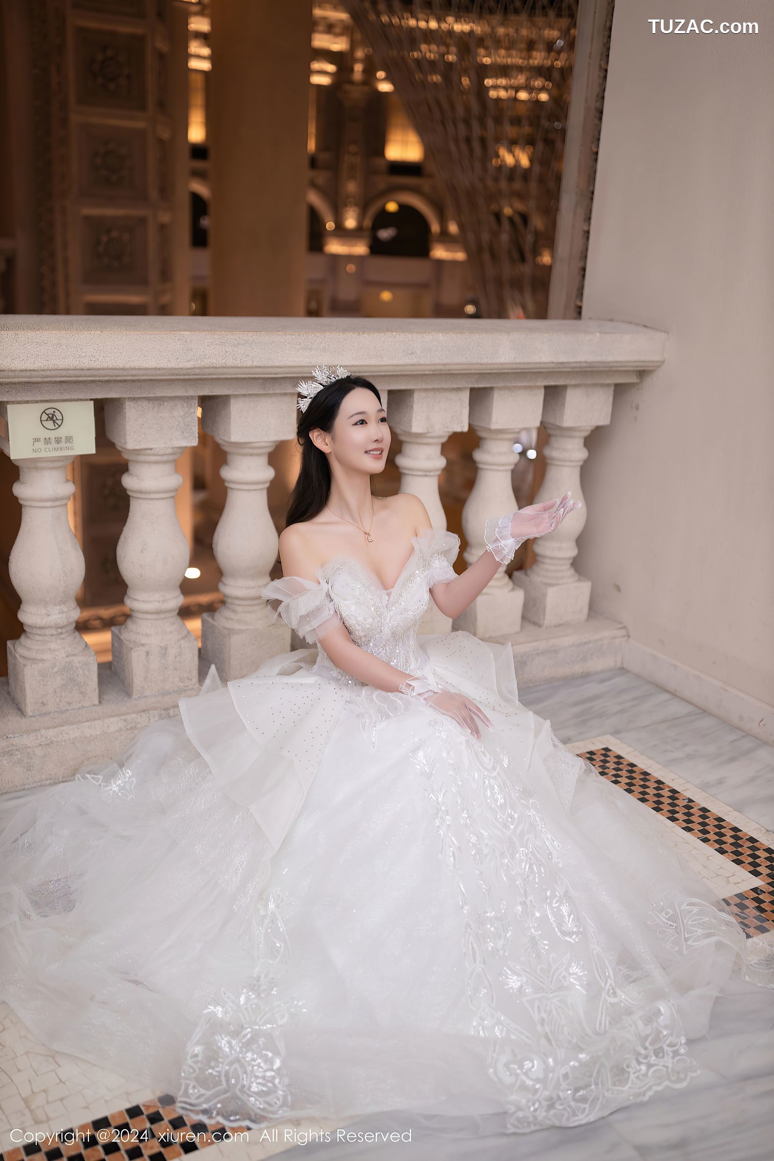 XiuRen秀人网-9283-唐安琪-白色婚纱-透视白纱-2024.10.14