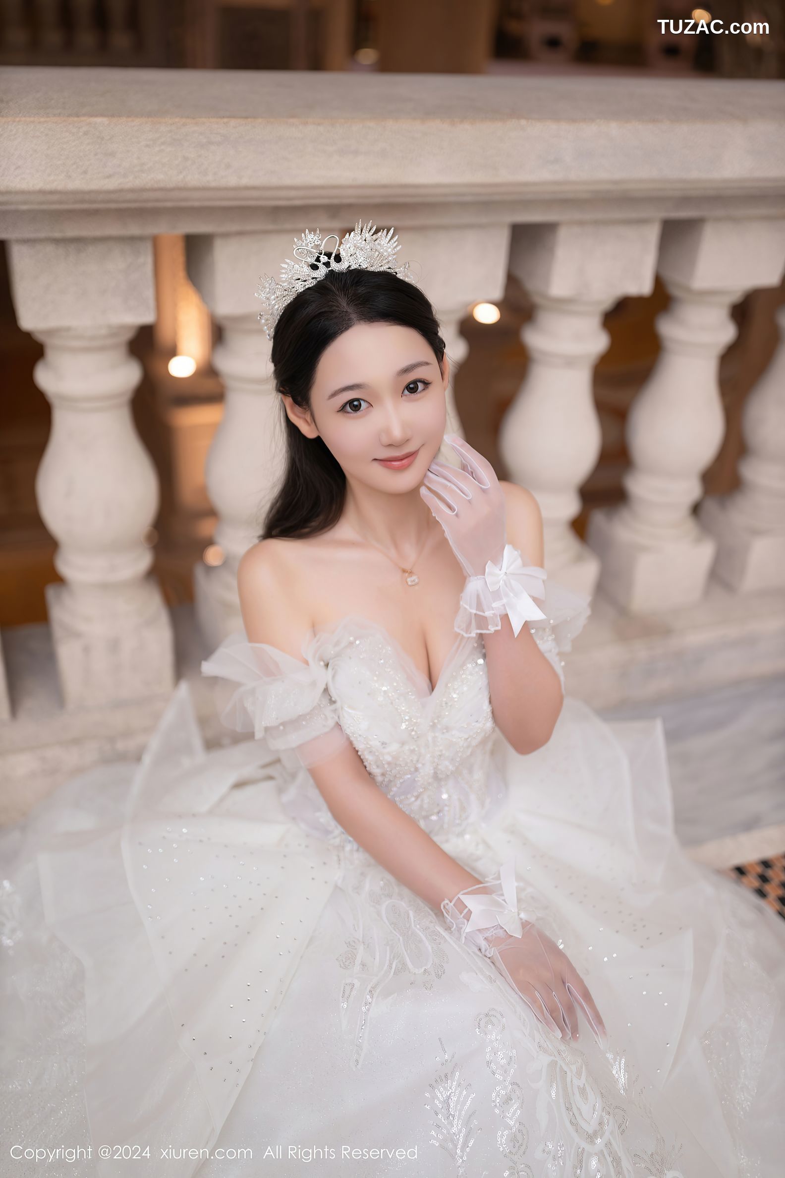 XiuRen秀人网-9283-唐安琪-白色婚纱-透视白纱-2024.10.14