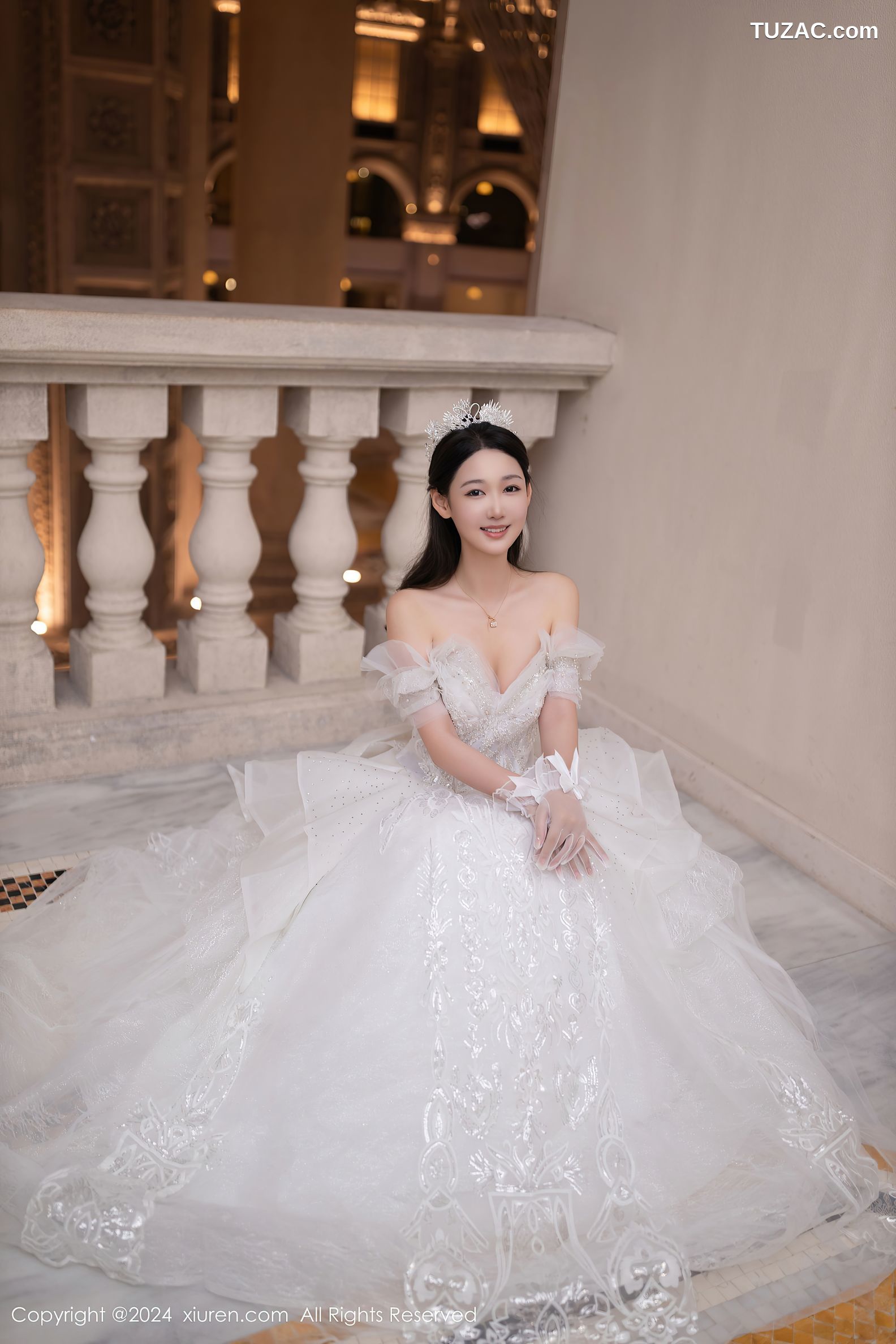 XiuRen秀人网-9283-唐安琪-白色婚纱-透视白纱-2024.10.14