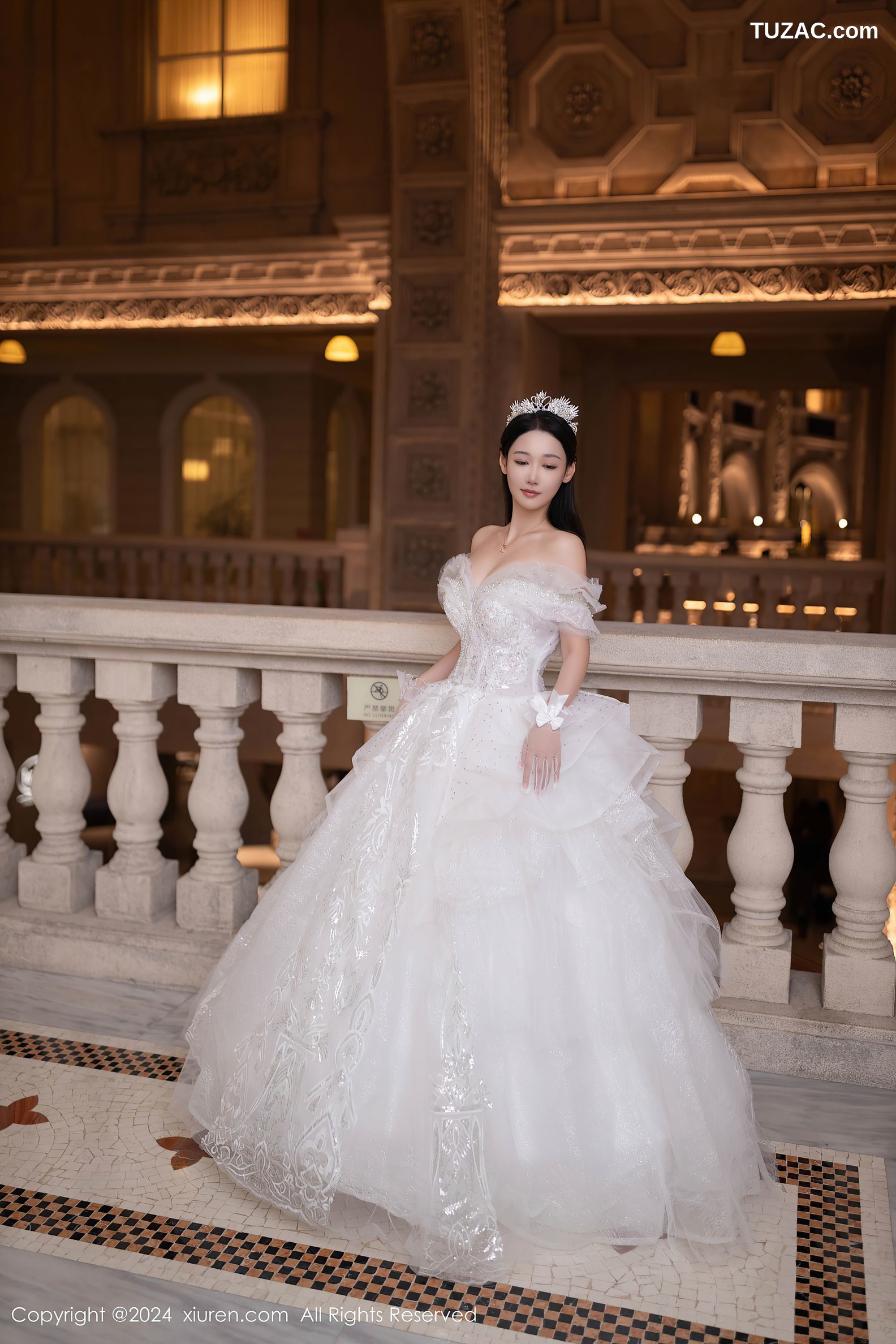 XiuRen秀人网-9283-唐安琪-白色婚纱-透视白纱-2024.10.14