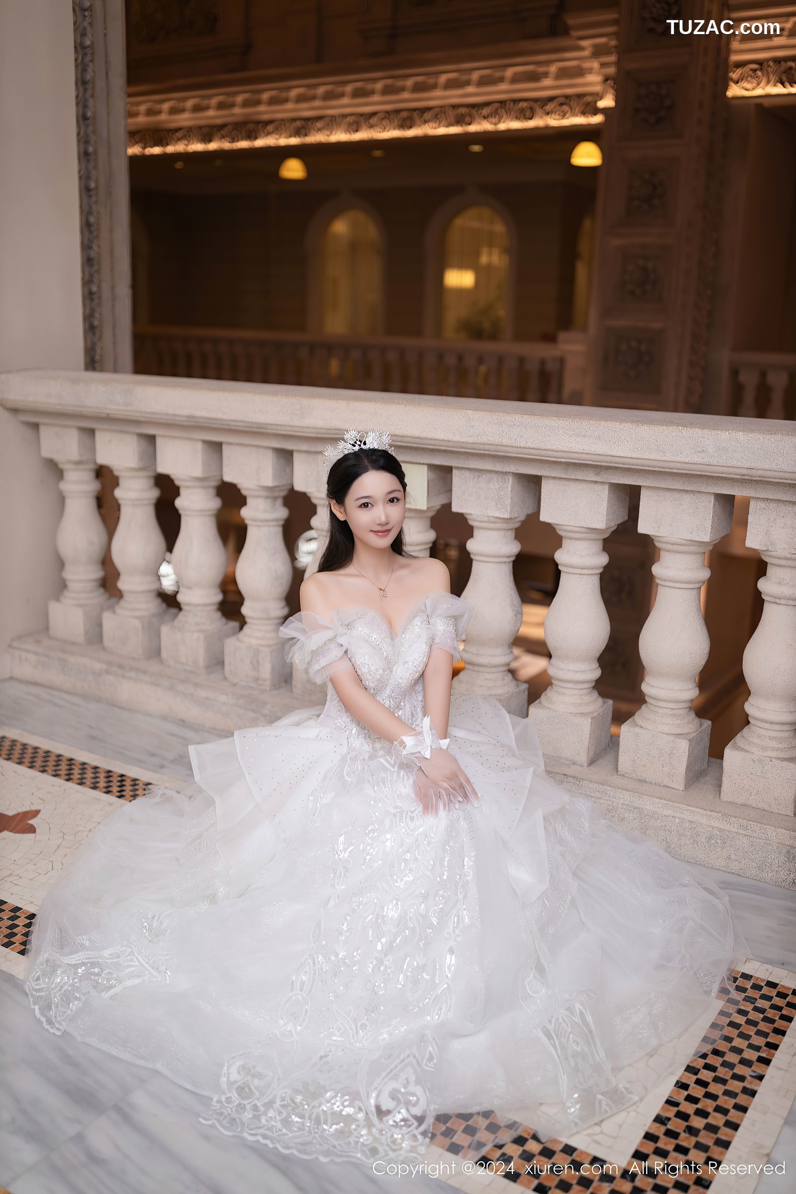 XiuRen秀人网-9283-唐安琪-白色婚纱-透视白纱-2024.10.14